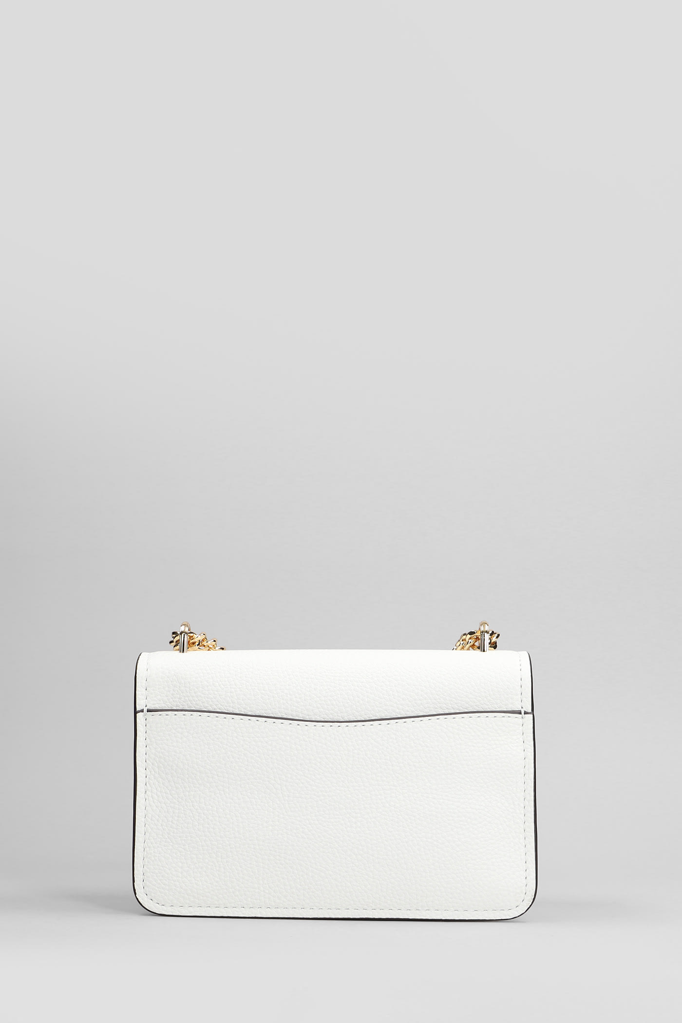 Michael Kors Claire Shoulder Bag In White Leather In White