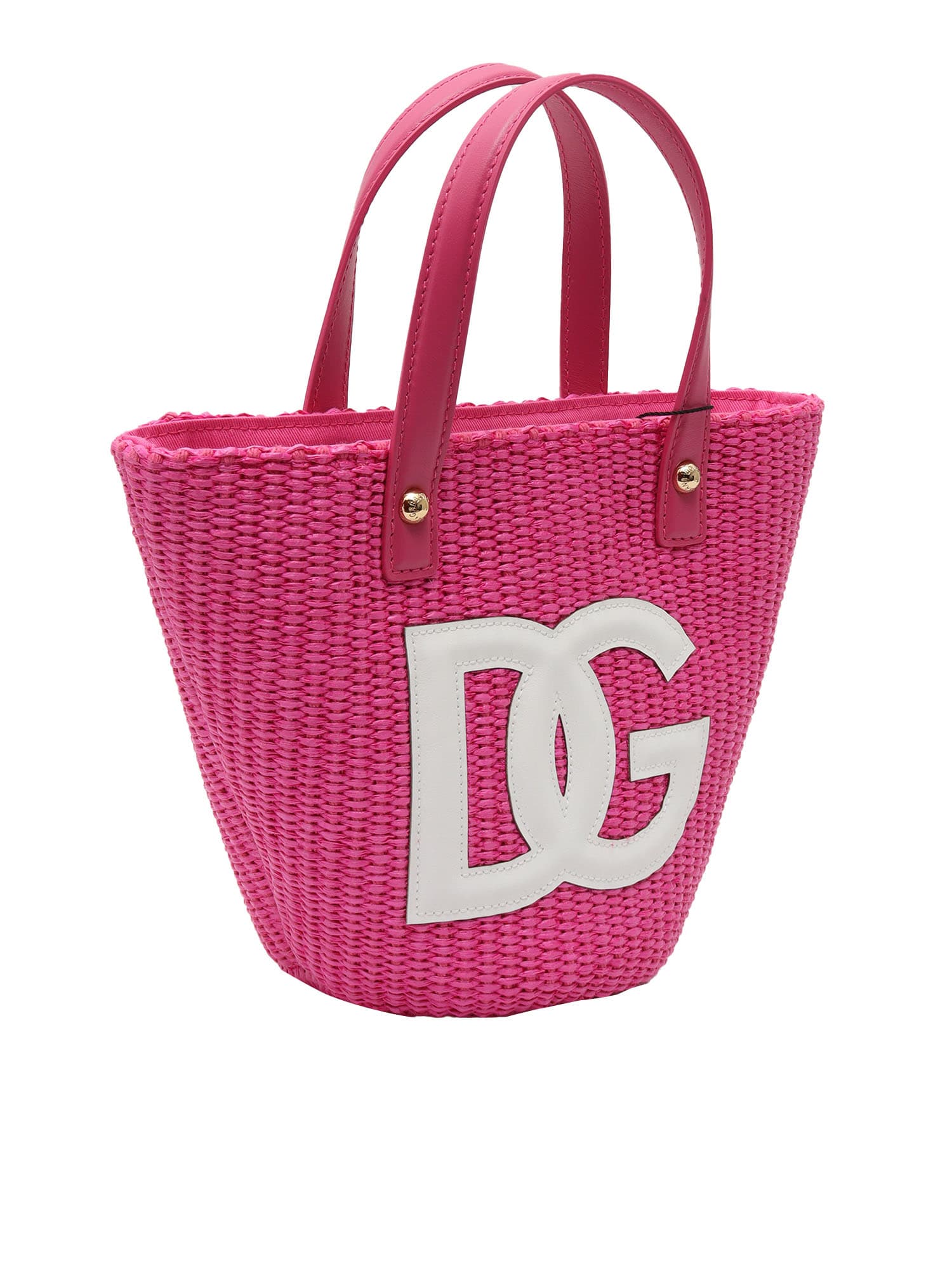 Dolce & Gabbana Kendra DG Logo Straw Tote Bag - Neutrals