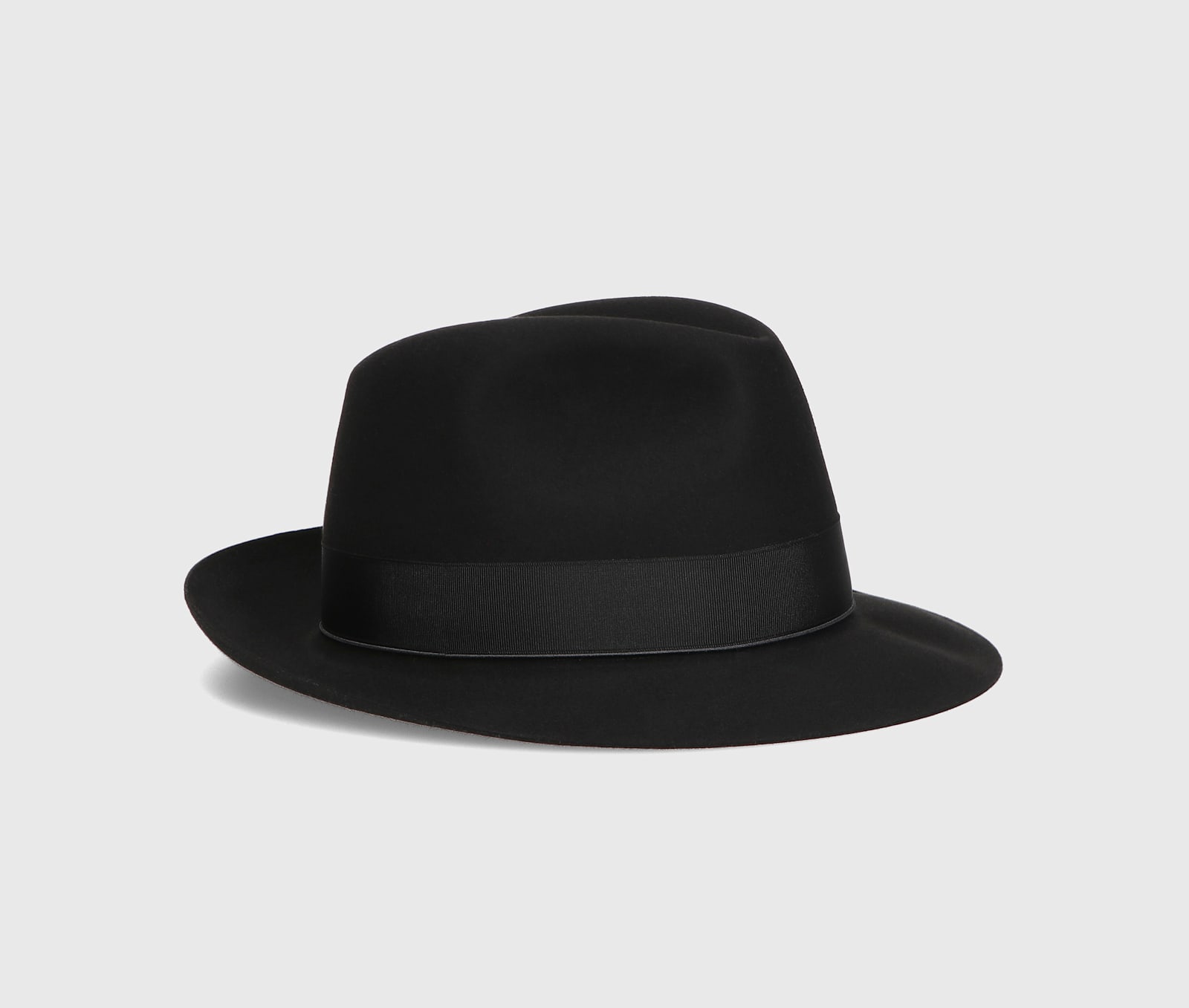 Shop Borsalino Beaver Medium Brim In Black, Tone On Tone Hatband