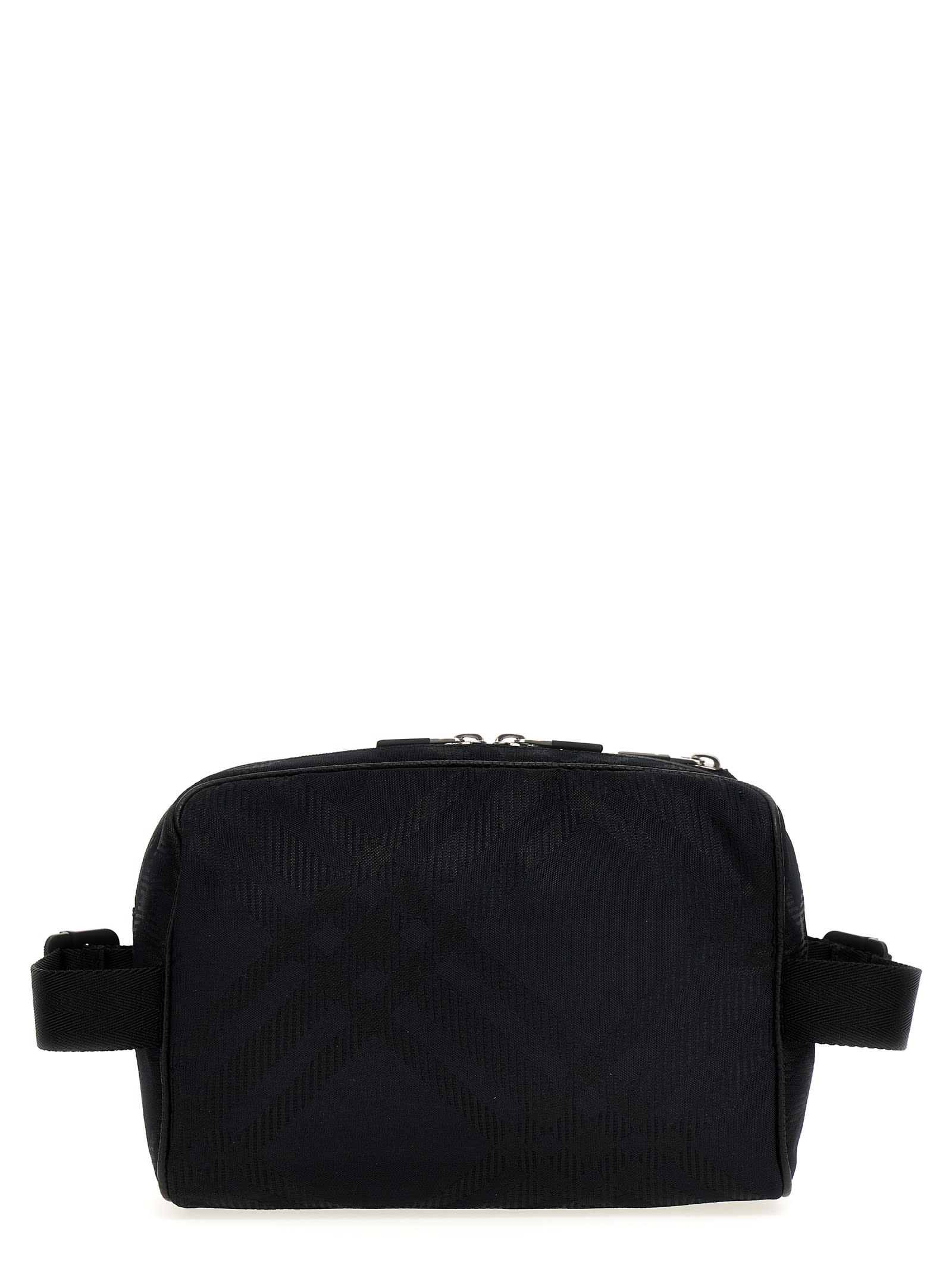 Shop Burberry Check Fanny Pack In Black