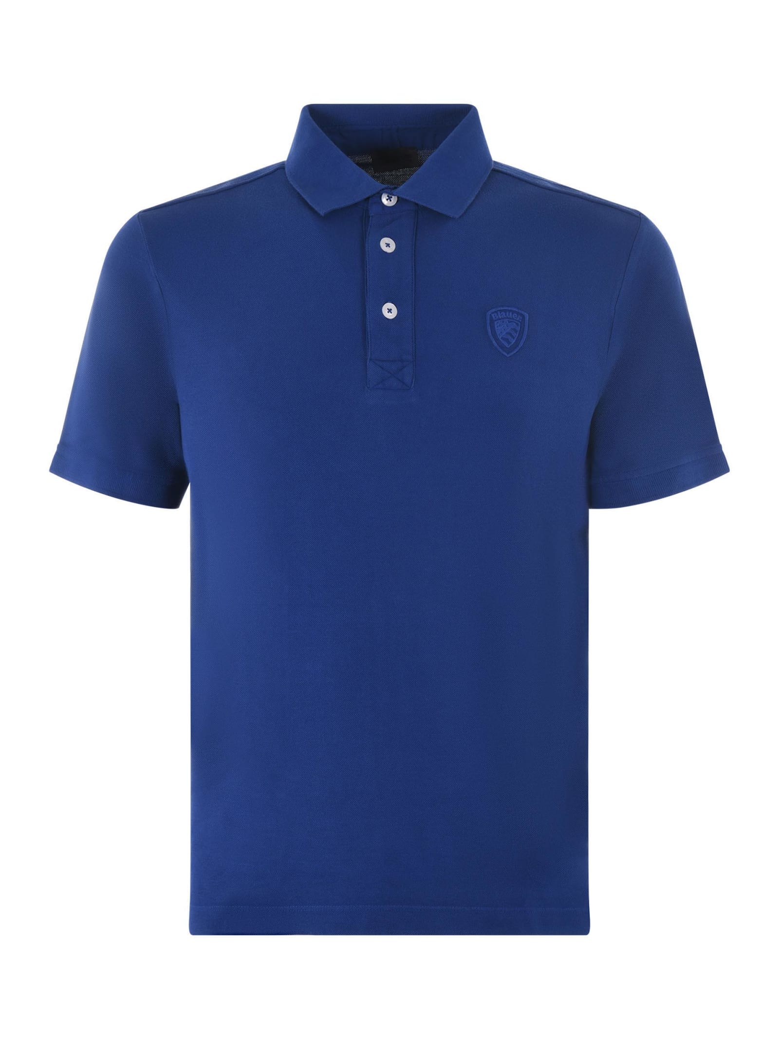 Shop Blauer Polo Shirt In Blu Cobalto