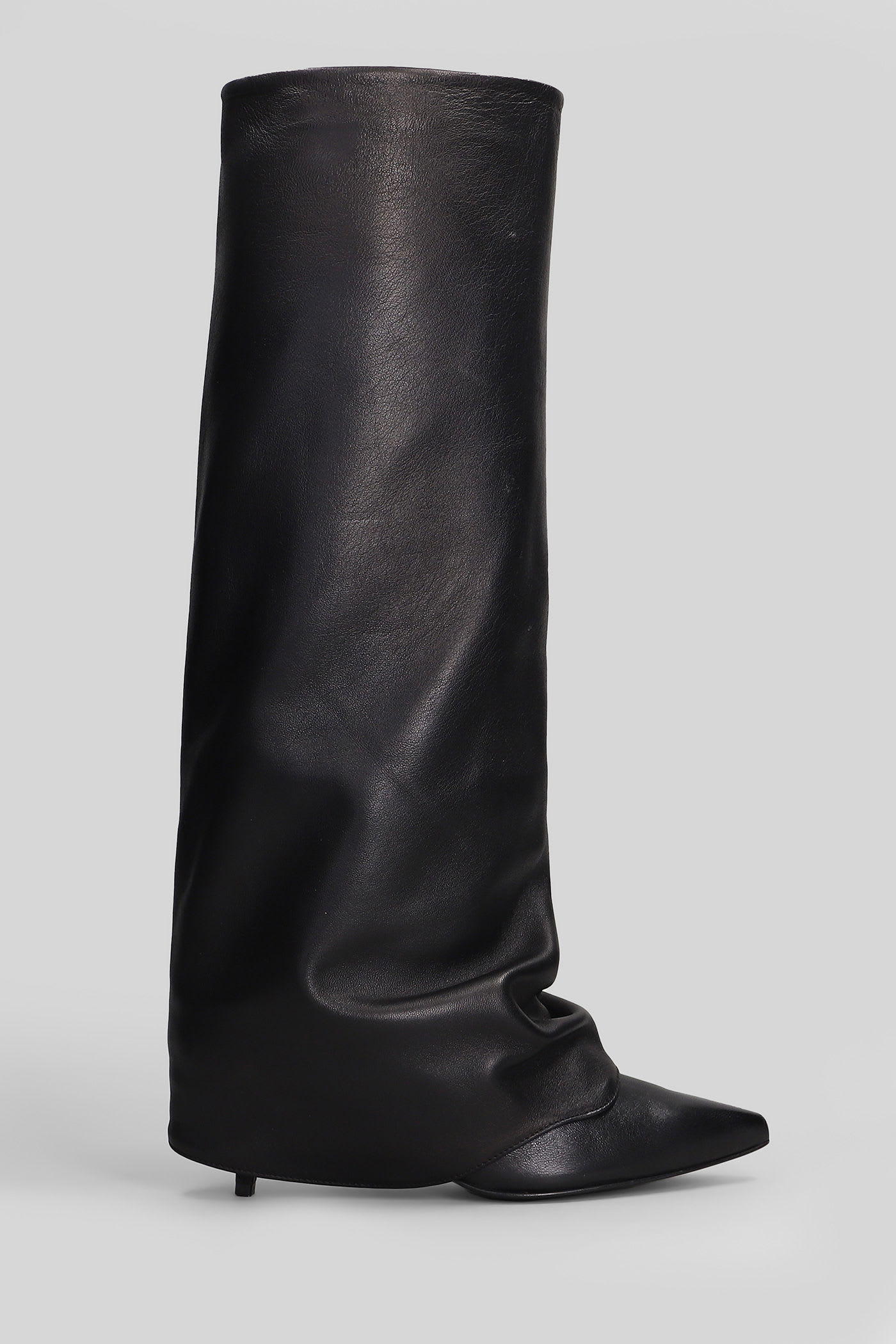 Alchimia High Heels Boots In Black Leather In Black