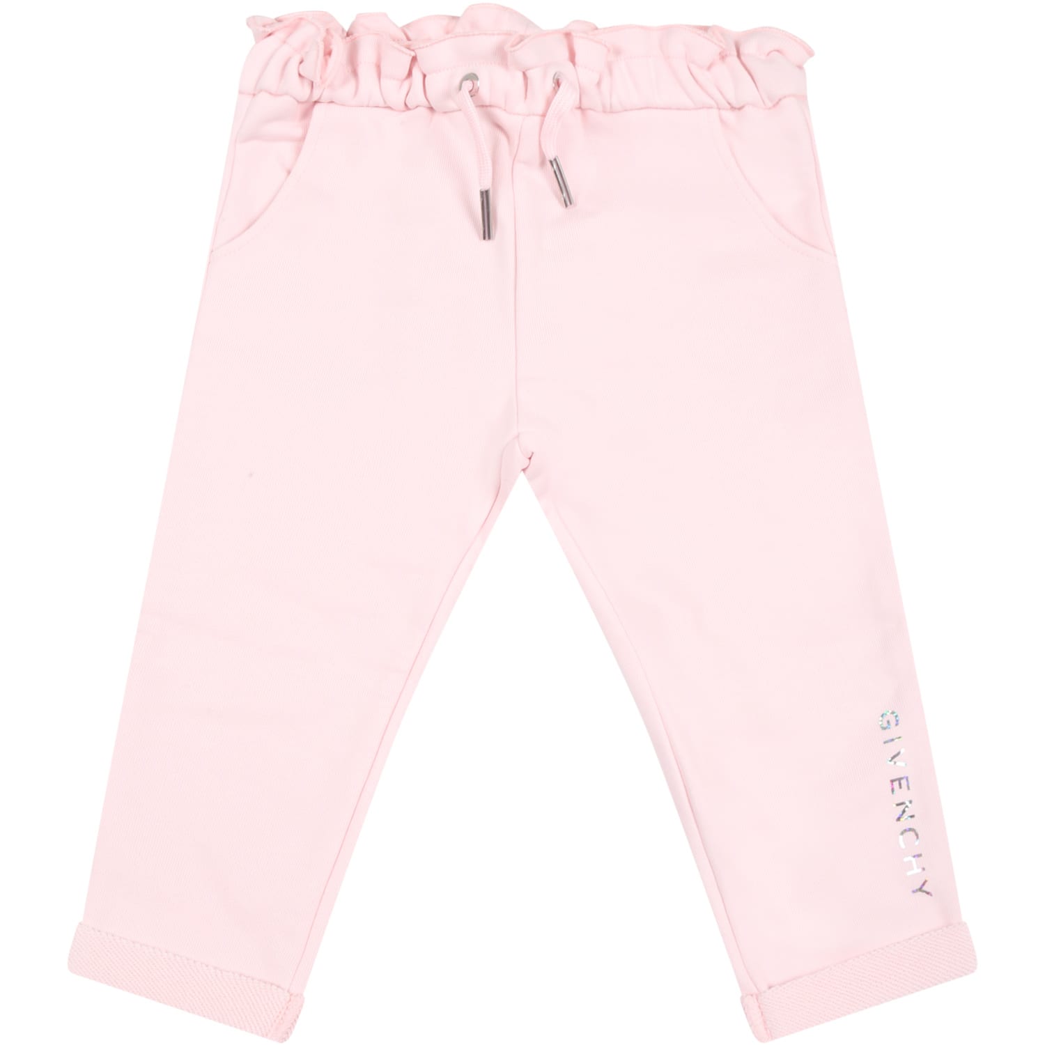 Givenchy Pink Sweatpant For Baby Girl With Logo