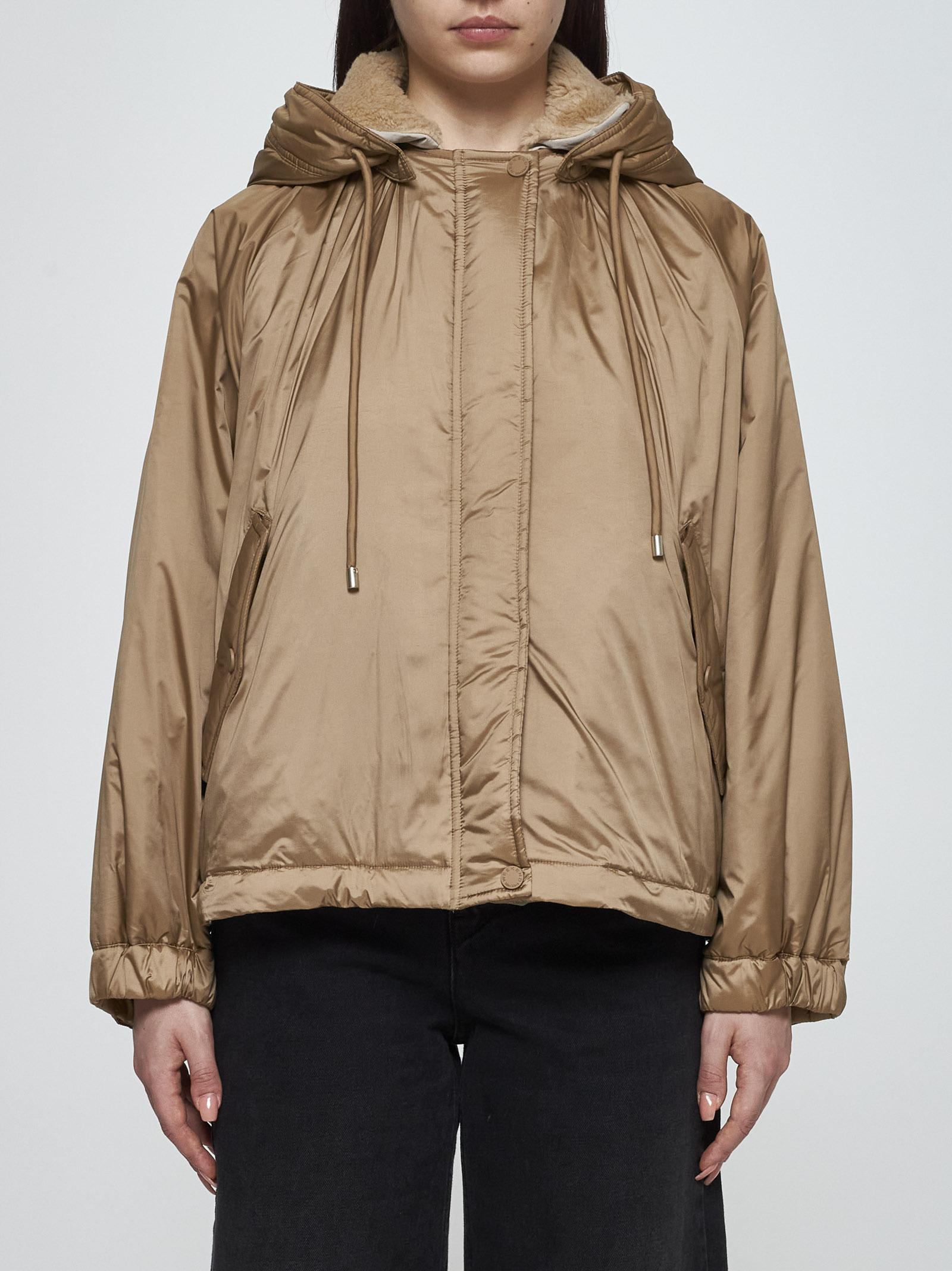 Shop Weekend Max Mara Arles Reversible Nylon Jacket  In Camel