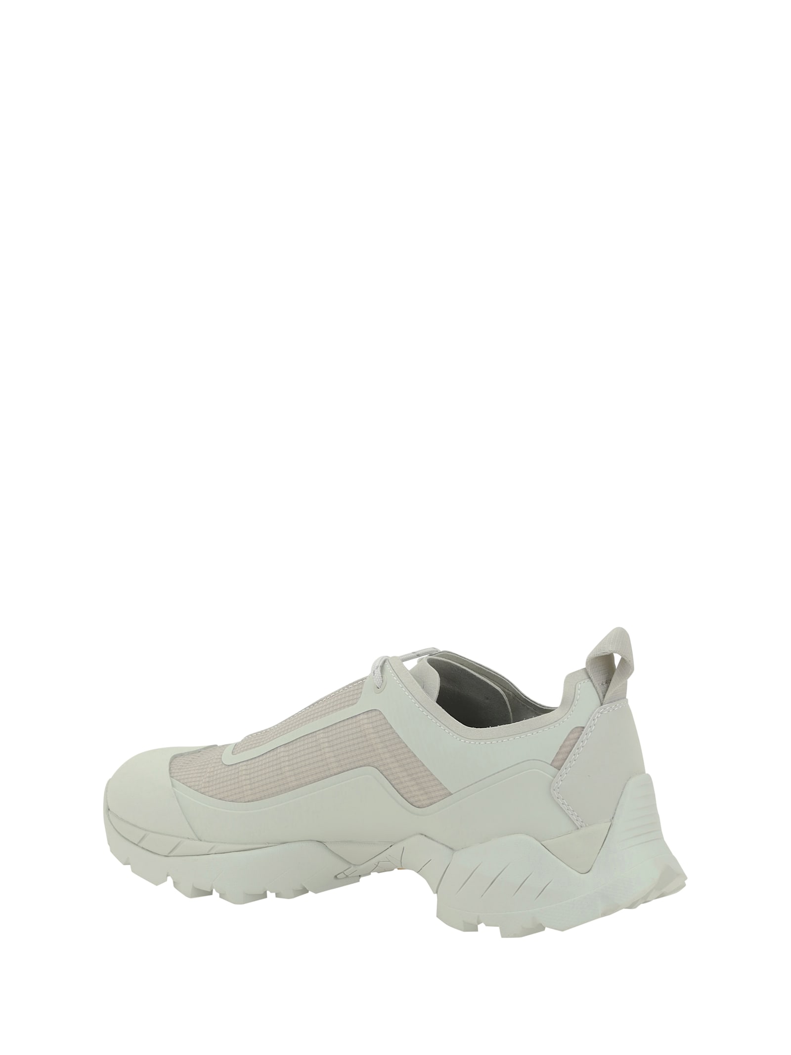 Roa Leather Detail Round Toe Sneakers In White