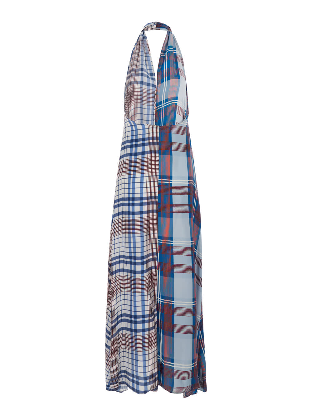 Jucca Multicolor Sleeveless Dress With Halterneck And All-over Check Motif In Viscose Woman