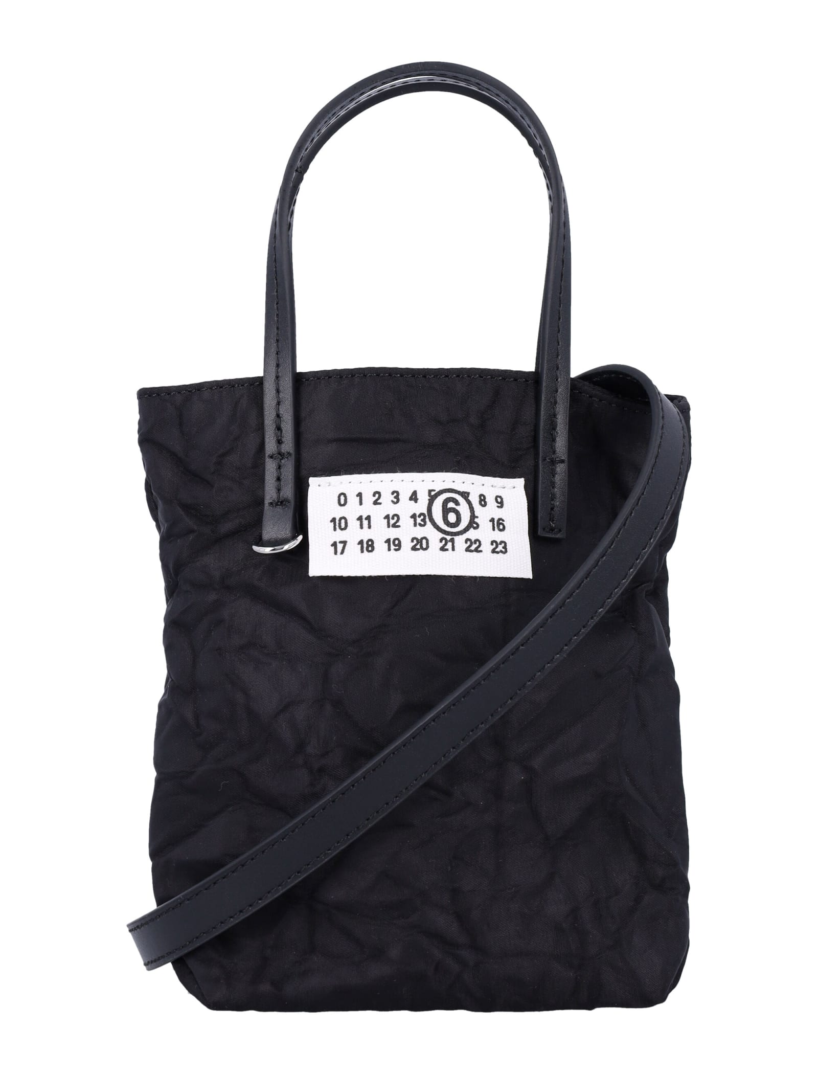 Shop Mm6 Maison Margiela Mini Shopping Bag In Black