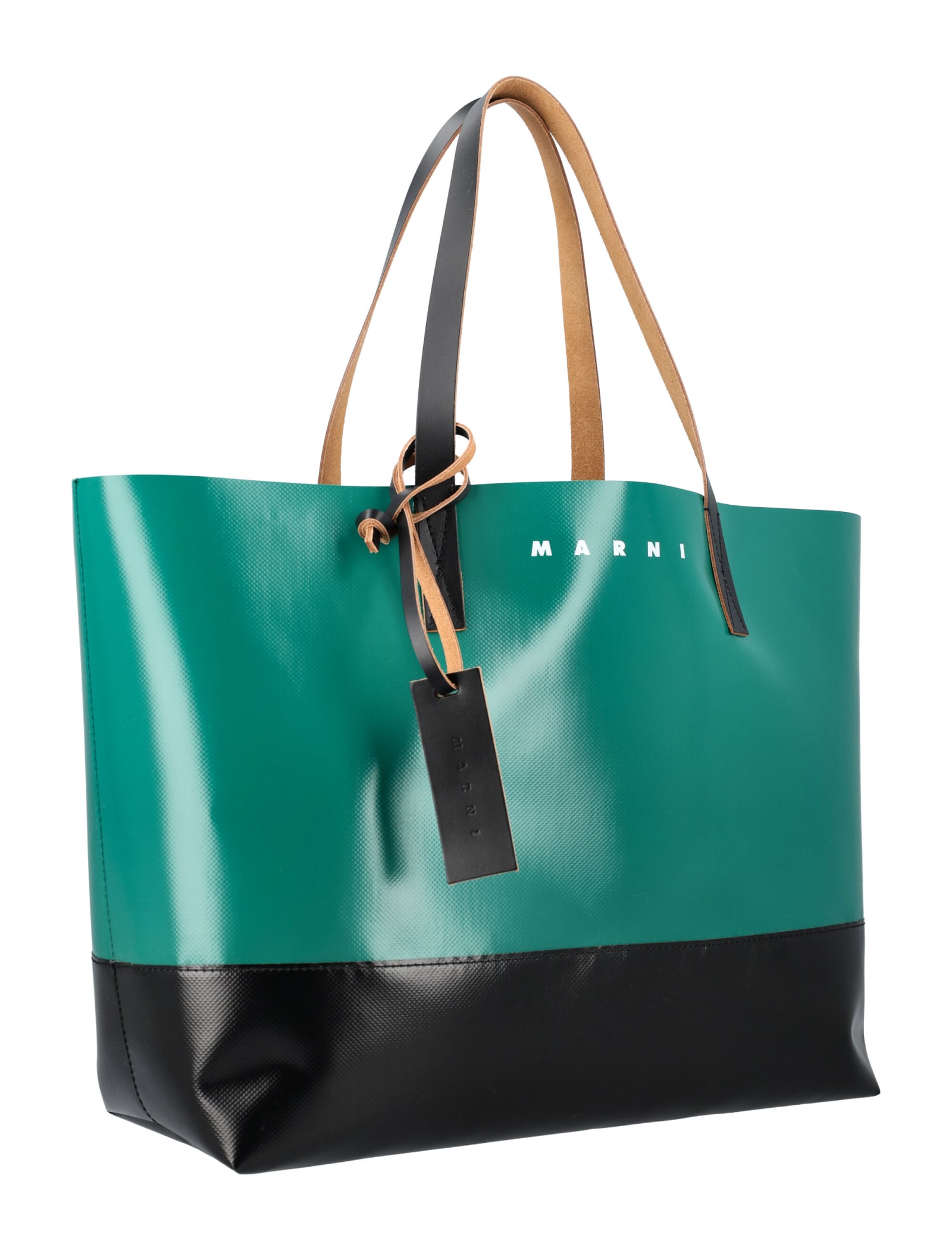 Tribeca shopping bag in green and black