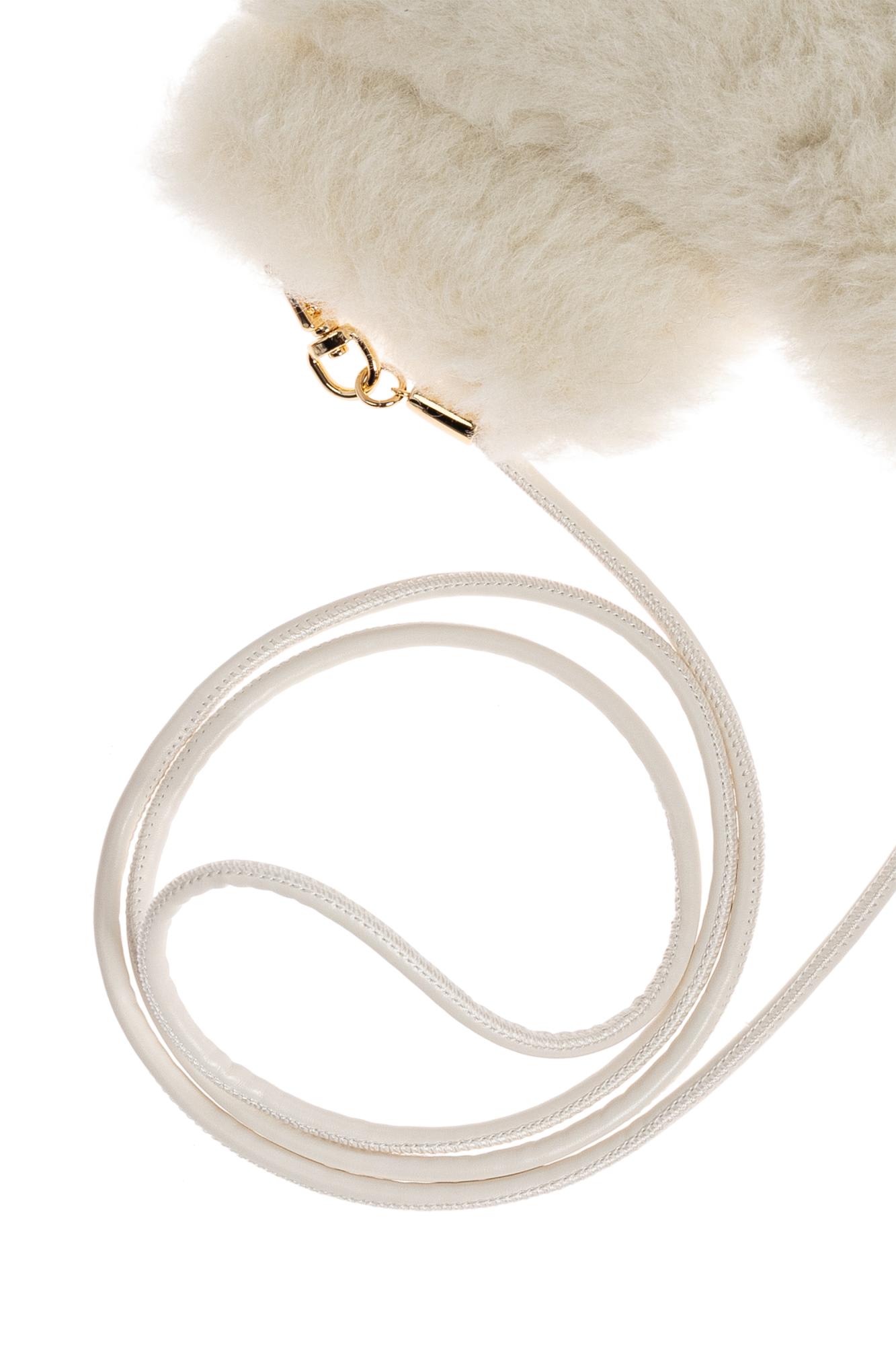 Max Mara Futrzane Gloves Ombrato In White