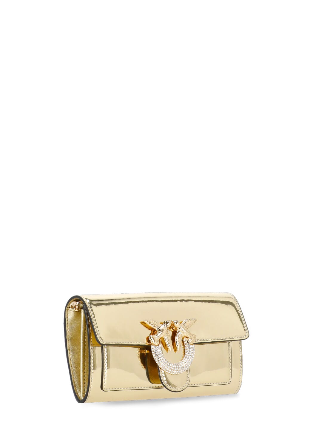 Shop Pinko Love Color Block Wallet In Golden