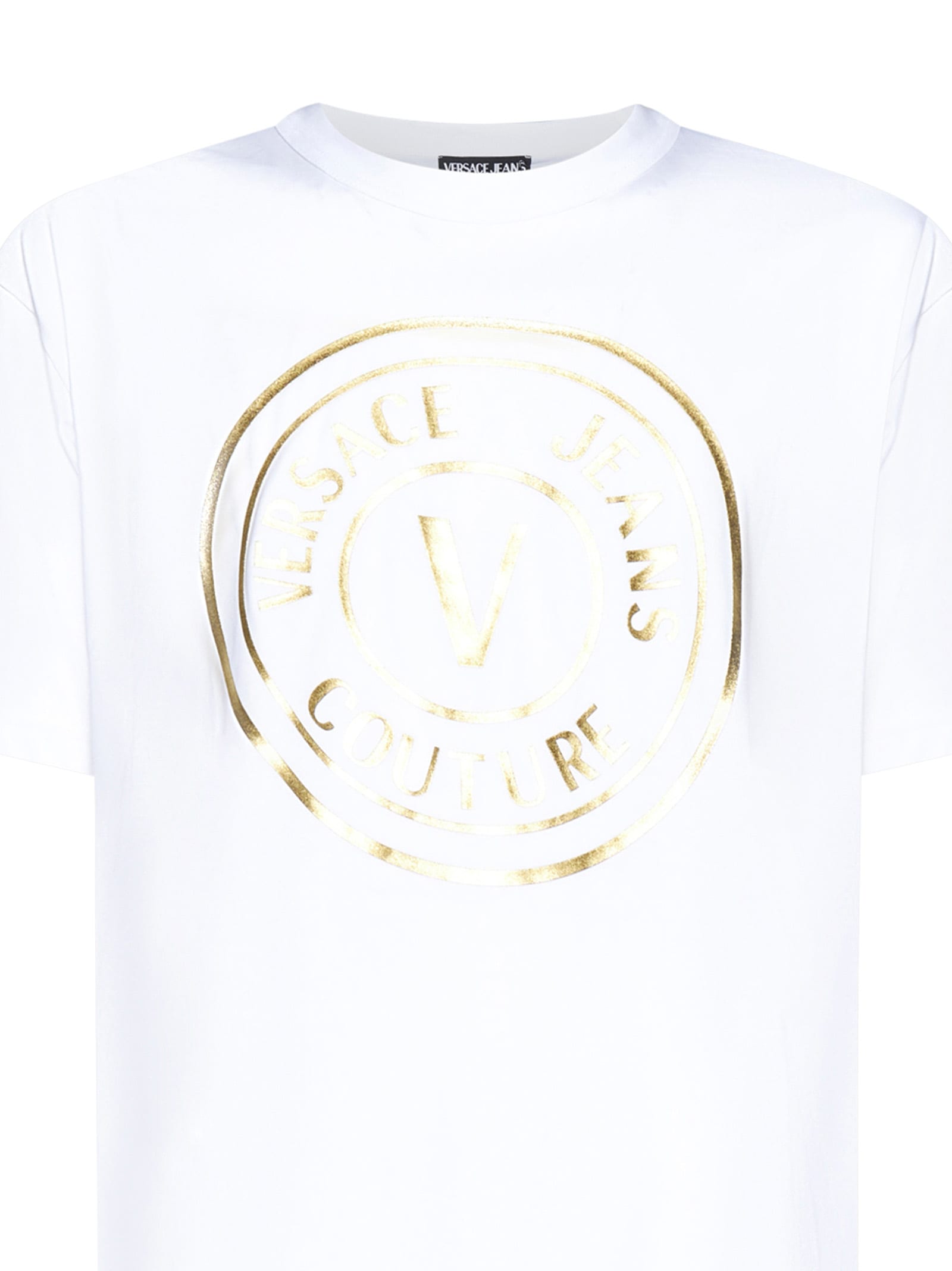 Versace Jeans Couture Logo-print Cotton T-shirt In White