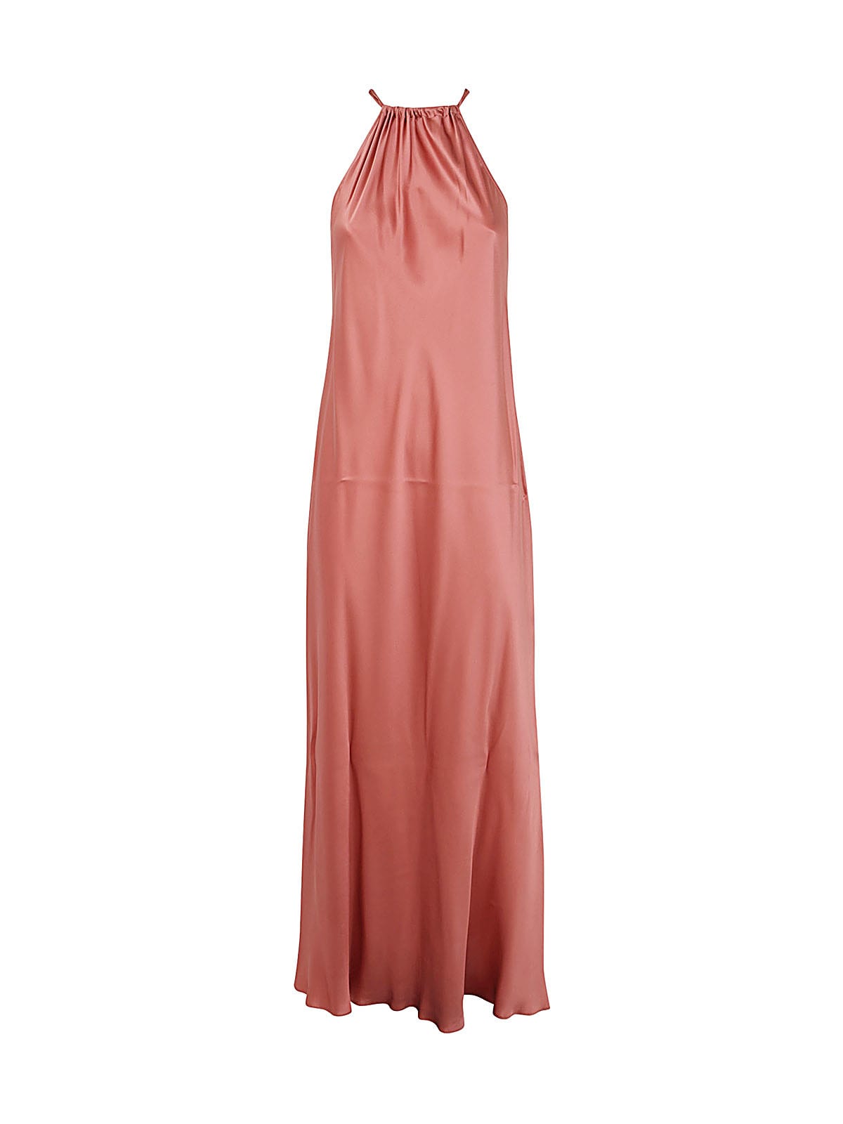 Antonelli Melanzana Satin Long Dress In Orange