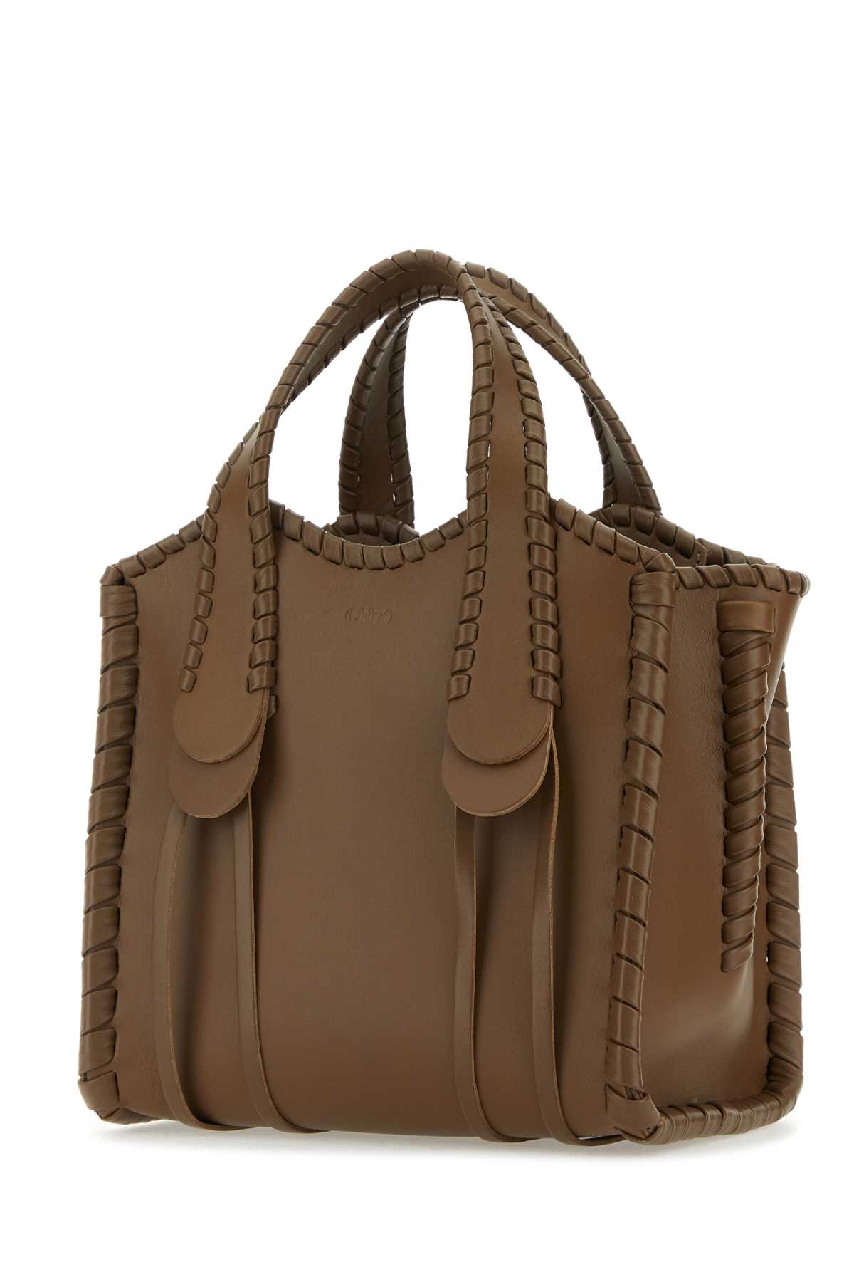 Shop Chloé Brown Leather Small Mony Handbag In Darknut