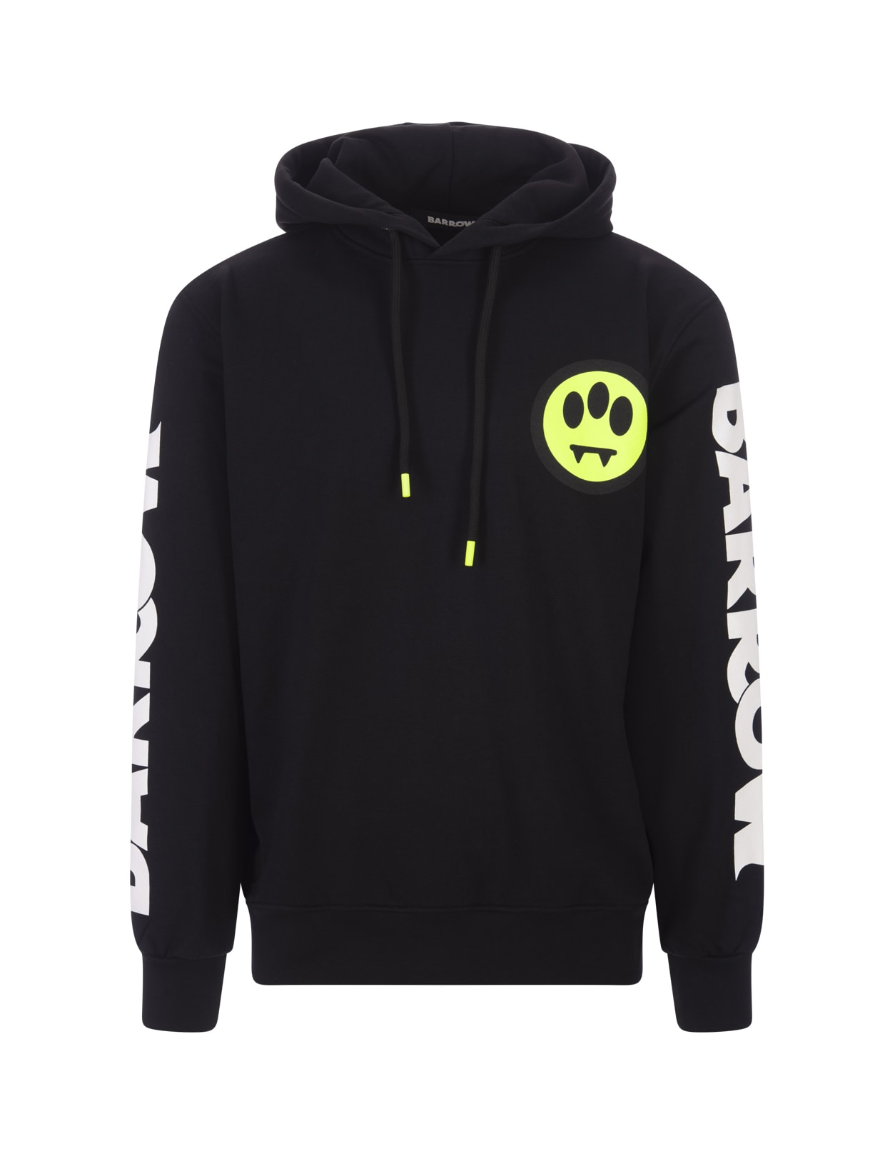 BARROW BLACK HOODIE WITH LOGO AND LETTERING