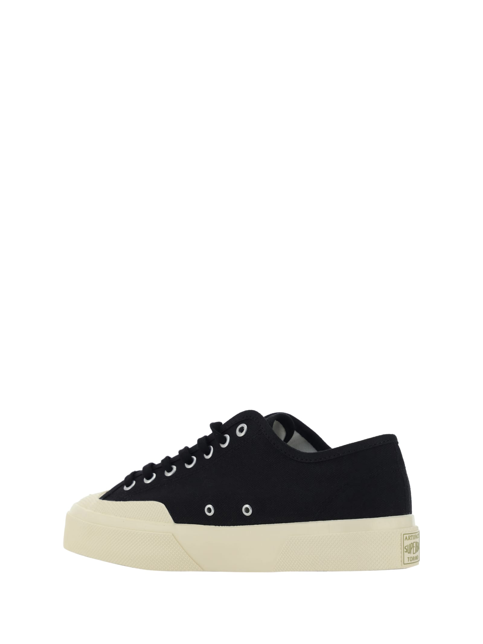 Shop Superga Brokentwill Sneakers In Black-off White