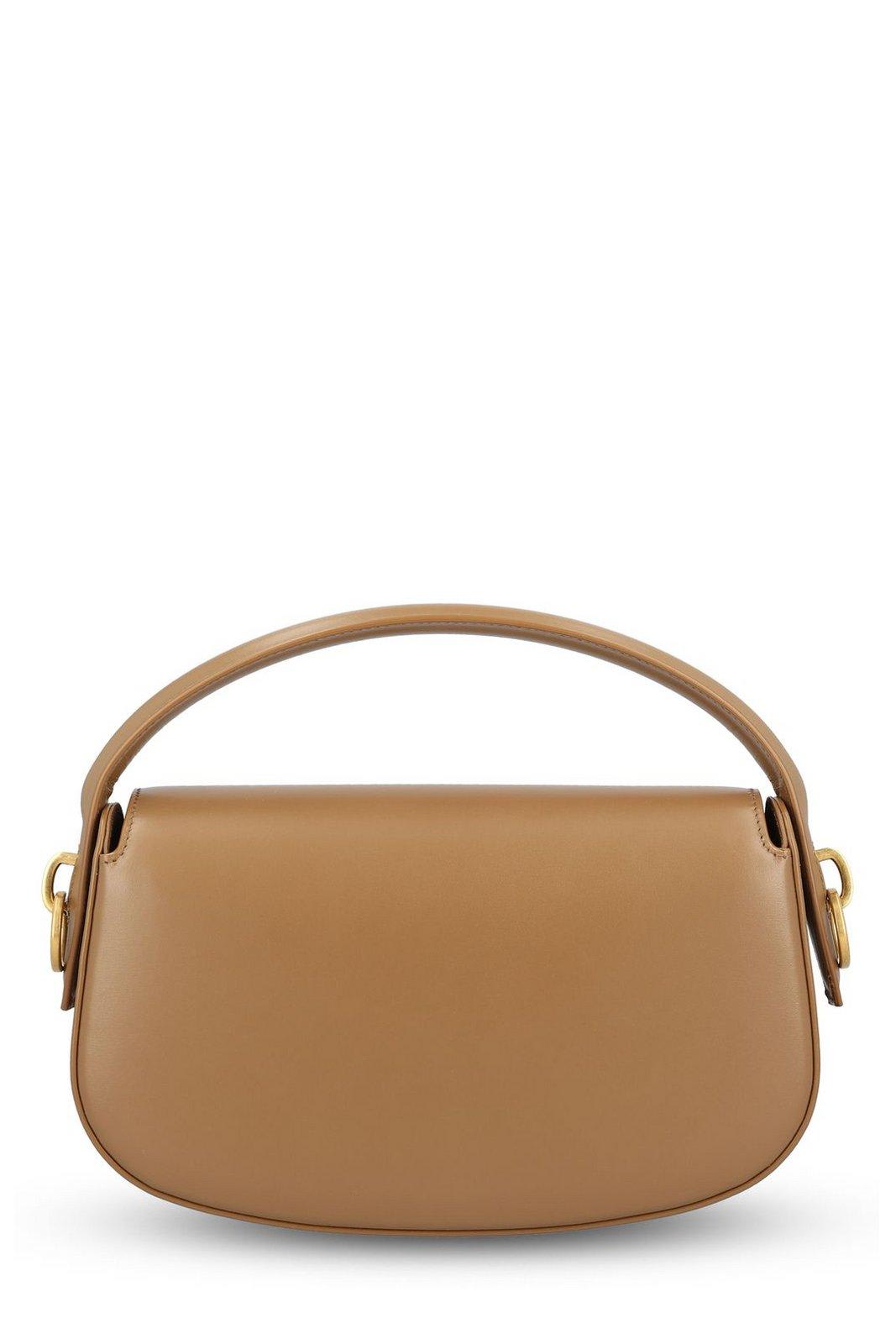 Saint Laurent Voltaire Logo Plaque Shoulder Bag In Brown