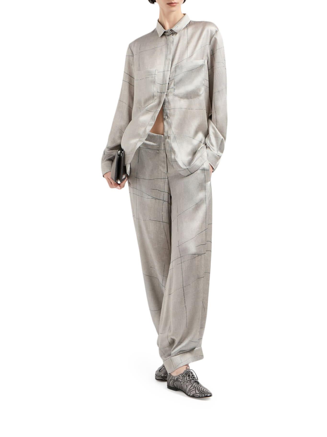 Giorgio Armani Micro Modal Double Jersey Blouson In Grey