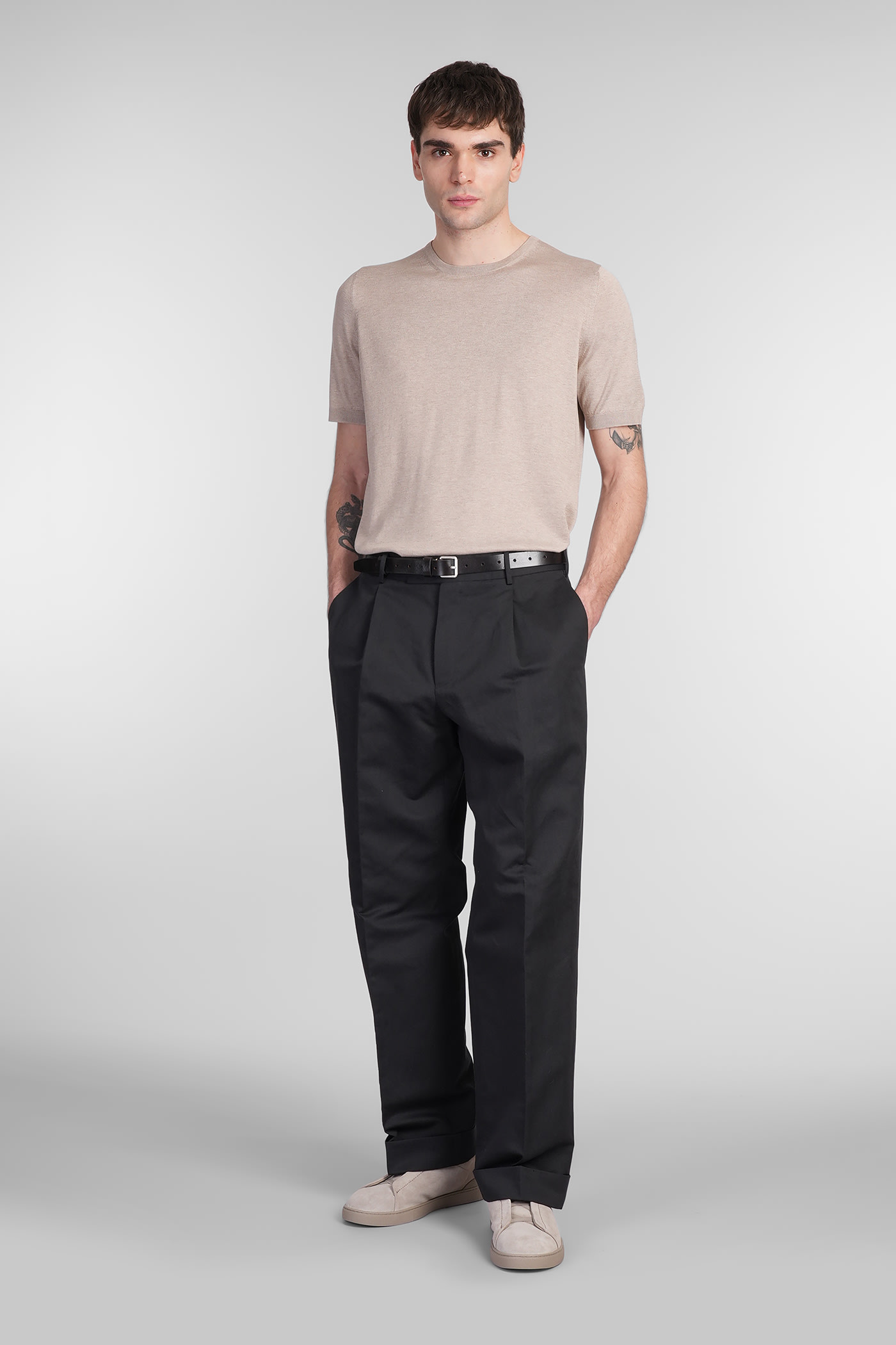 Pt Torino Bp65 Pants In Black Cotton In Black