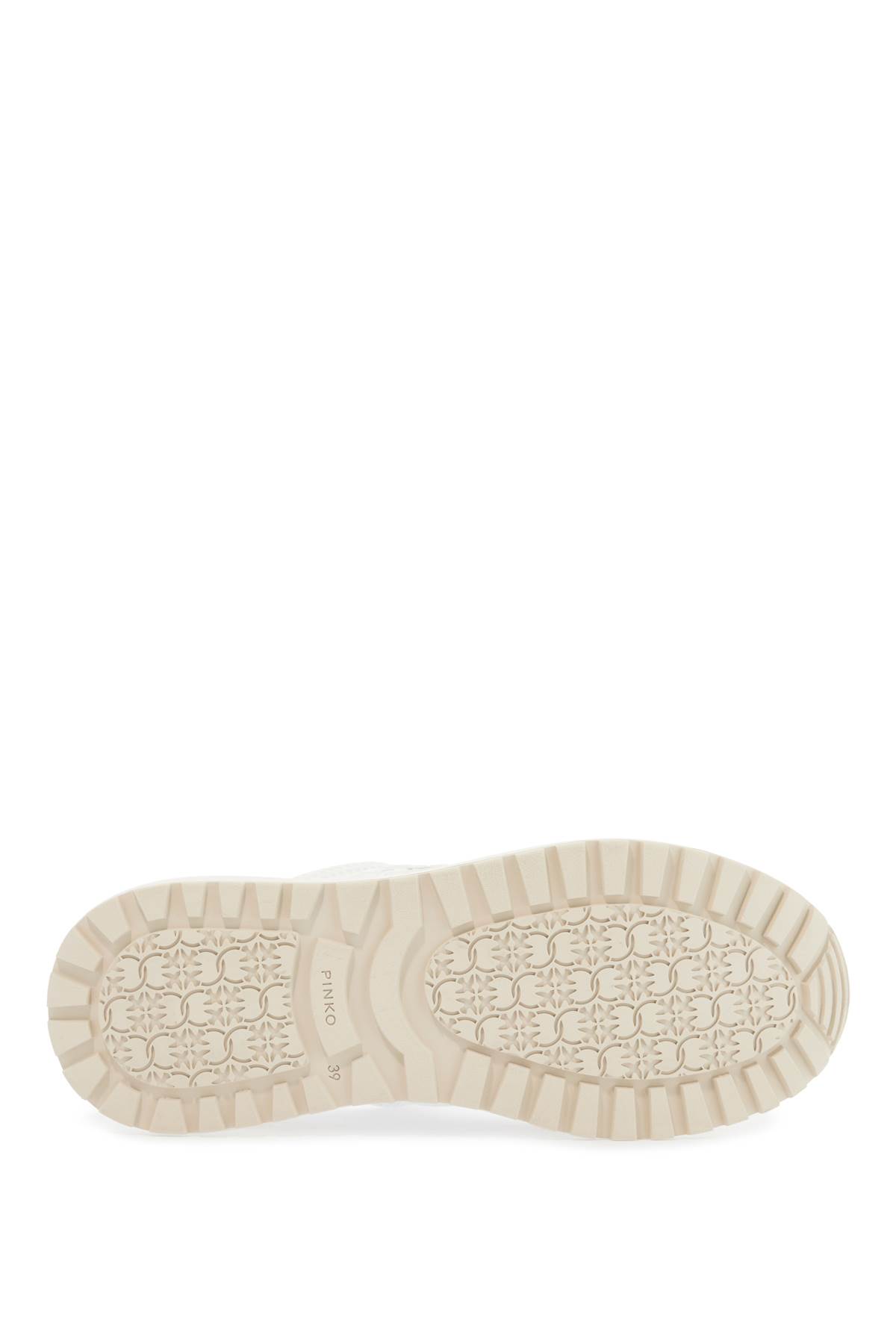 Shop Pinko Gem Sneakers In White (silver)