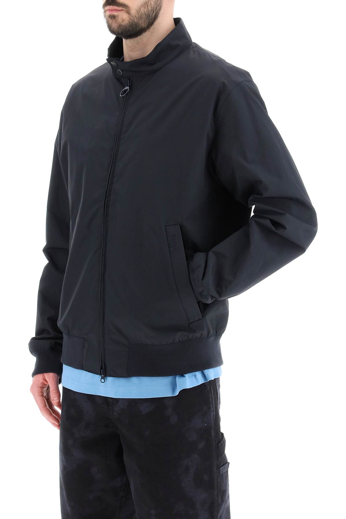 Barbour Blue Nylon Roystone Jacket In Navy