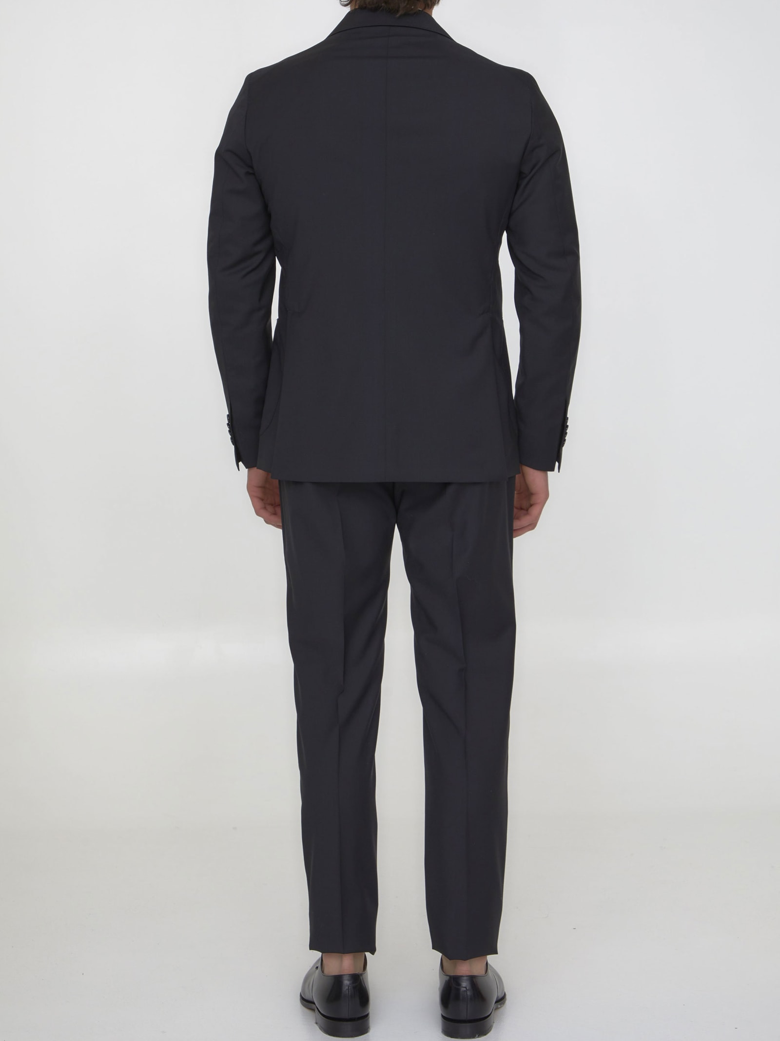 Shop Tagliatore Two-piece Suit In Wool In Black