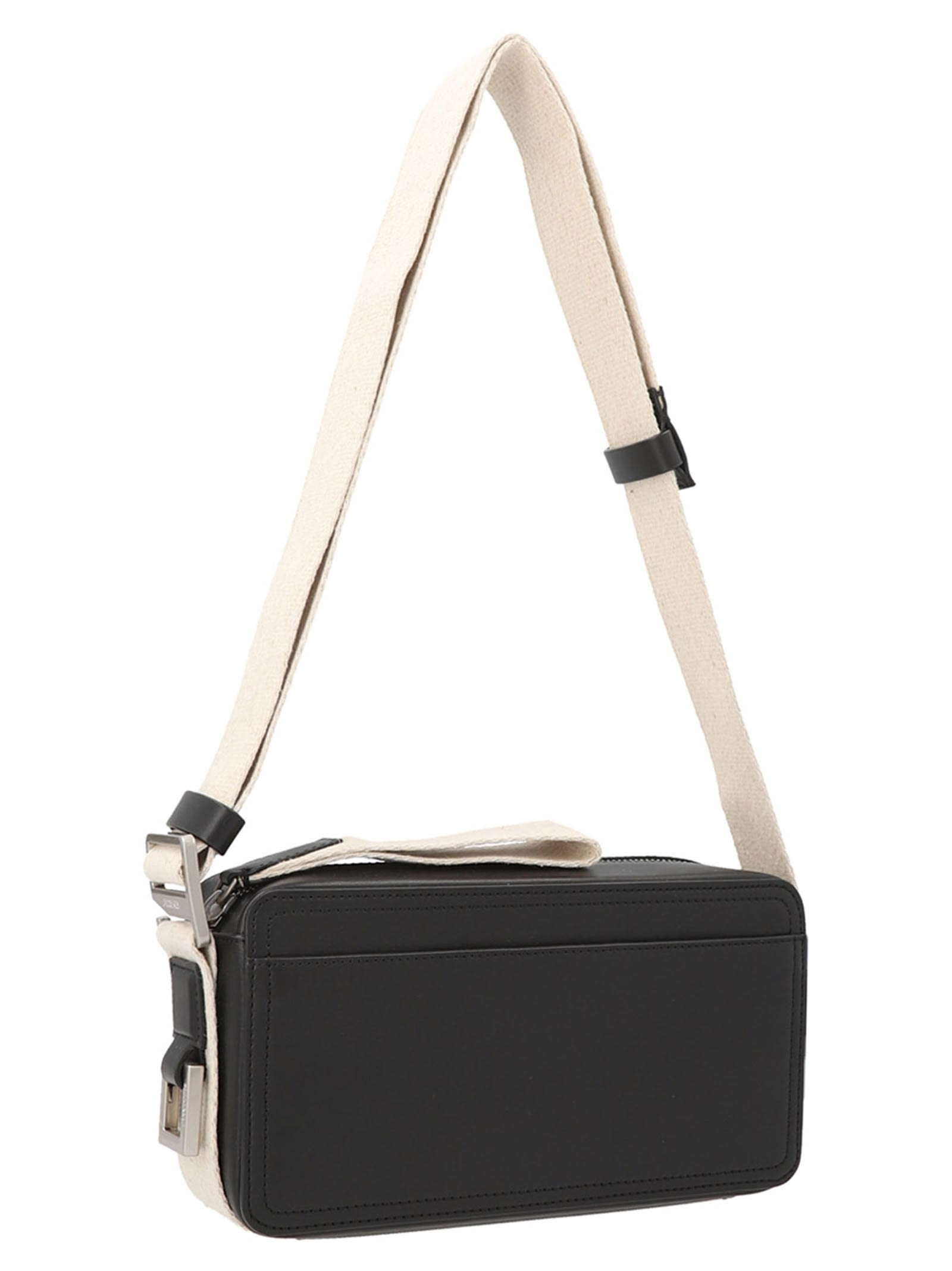 Shop Jacquemus Le Cuerda Horizontal Crossbody Bag In White/black