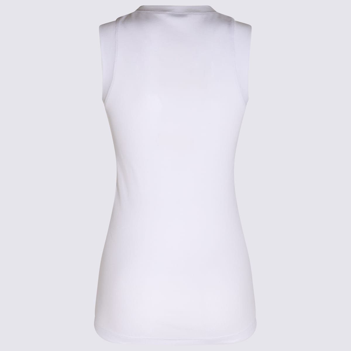 Shop Brunello Cucinelli White Cotton Blend Tank Top