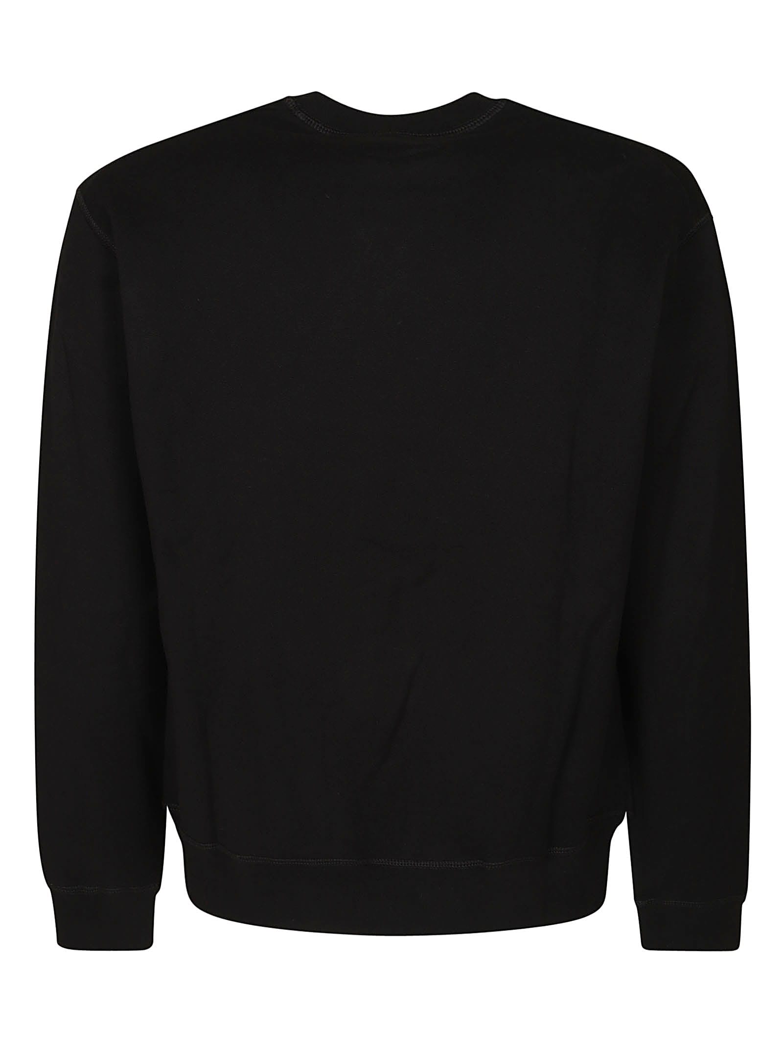 Shop Dsquared2 Logo Print Ribbed Sweatshirt In Black