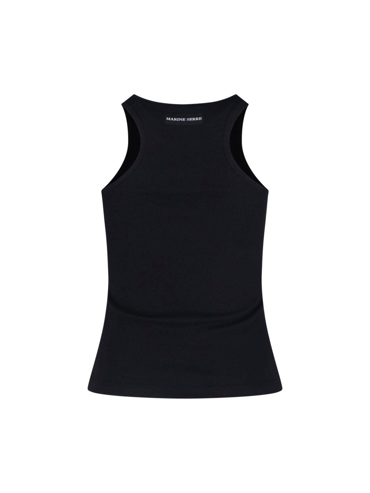 Marine Serre Ribbed Tank Top Moon In Black