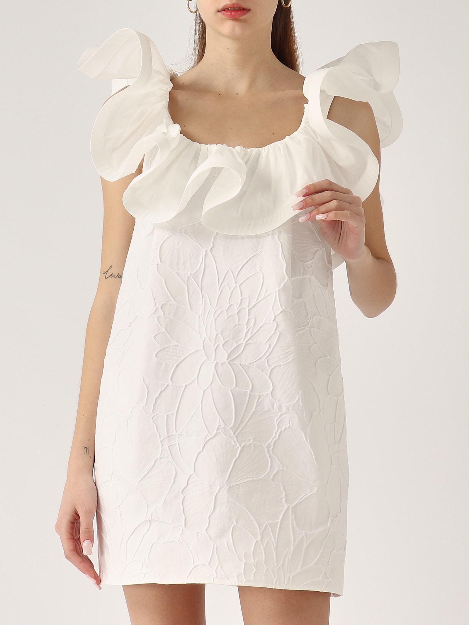 Elisabetta Franchi Cotone Dress In White