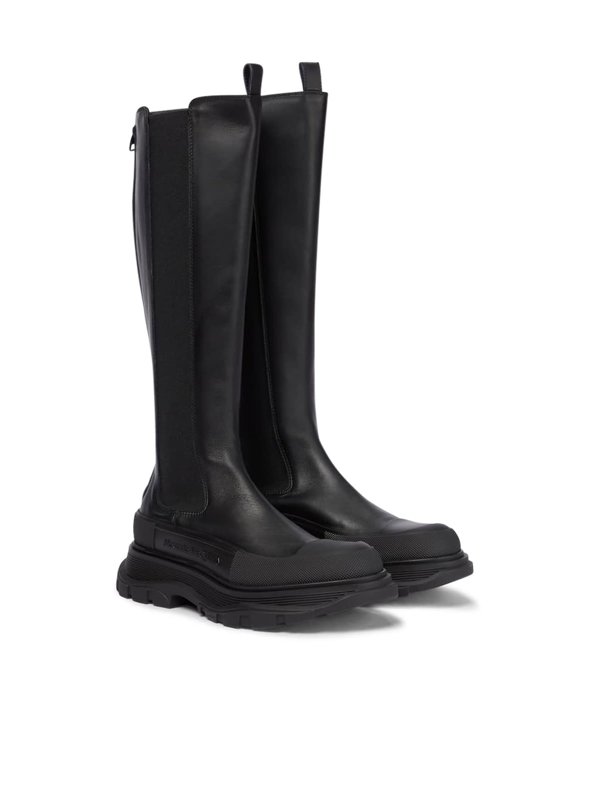 Buy Alexander McQueen Leather And Rubber Half Boot online, shop Alexander McQueen shoes with free shipping