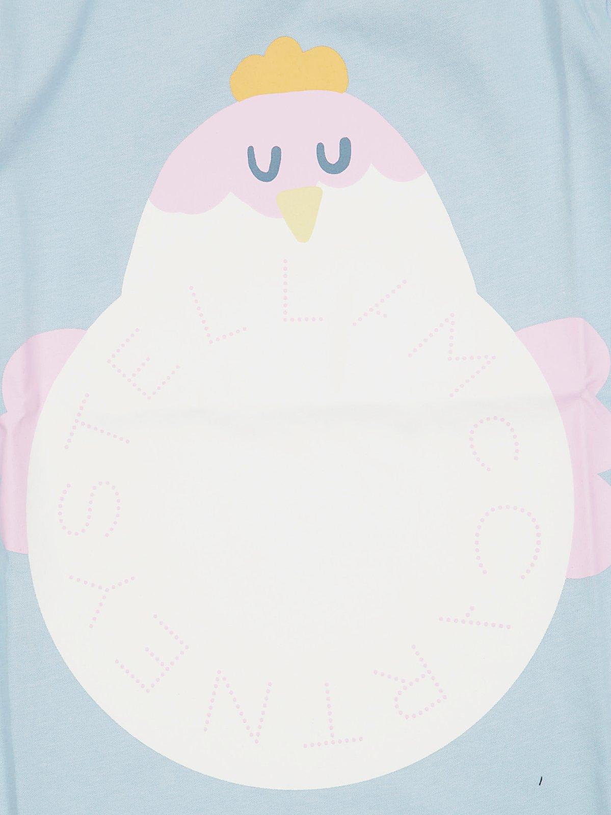 Stella Mccartney Graphic Printed Crewneck T-shirt In Azzurro