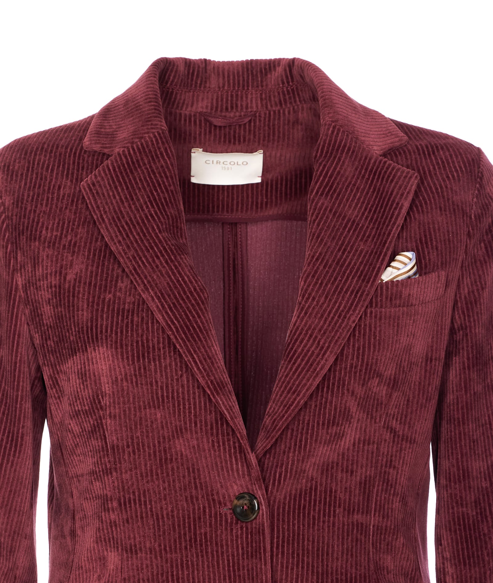 Circolo 1901 Bordeaux Jacket With Chest Pocket And V-neck In Brown