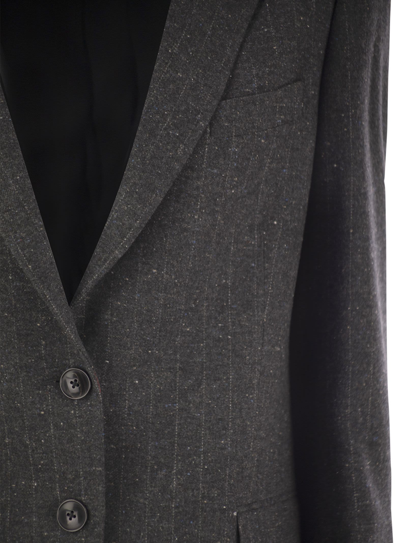 Saulina Milano Antonia - Single-breasted Jacket In Wool Blend In Grey