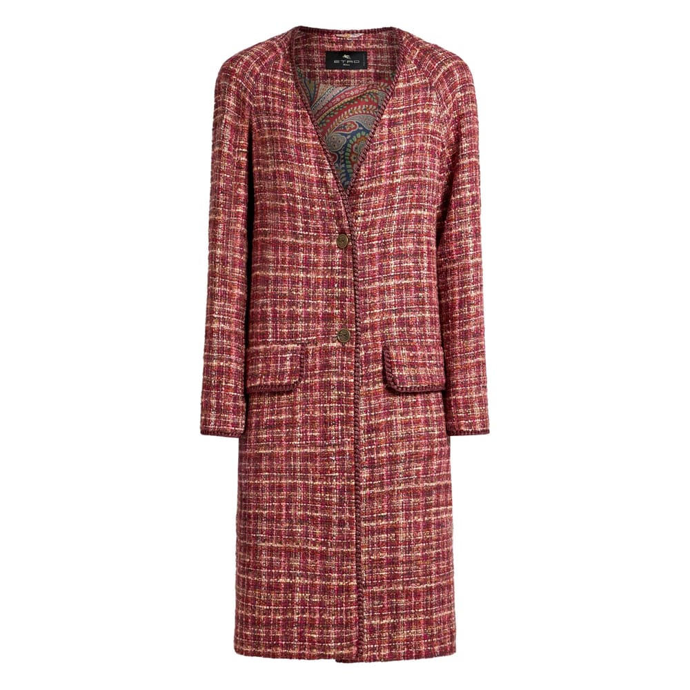 Etro Coat In Burgundy