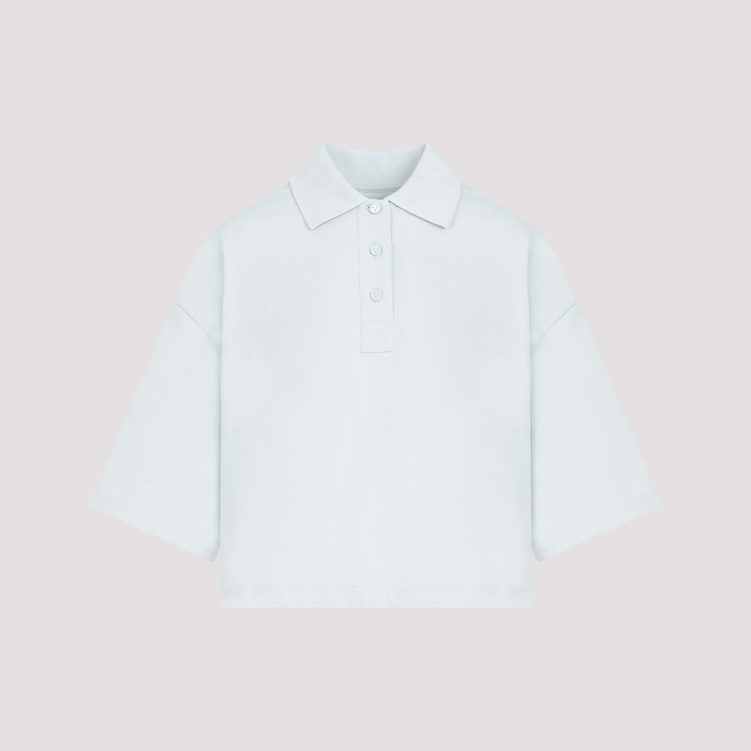 Shop Bottega Veneta Cotton Polo In Light Cyan