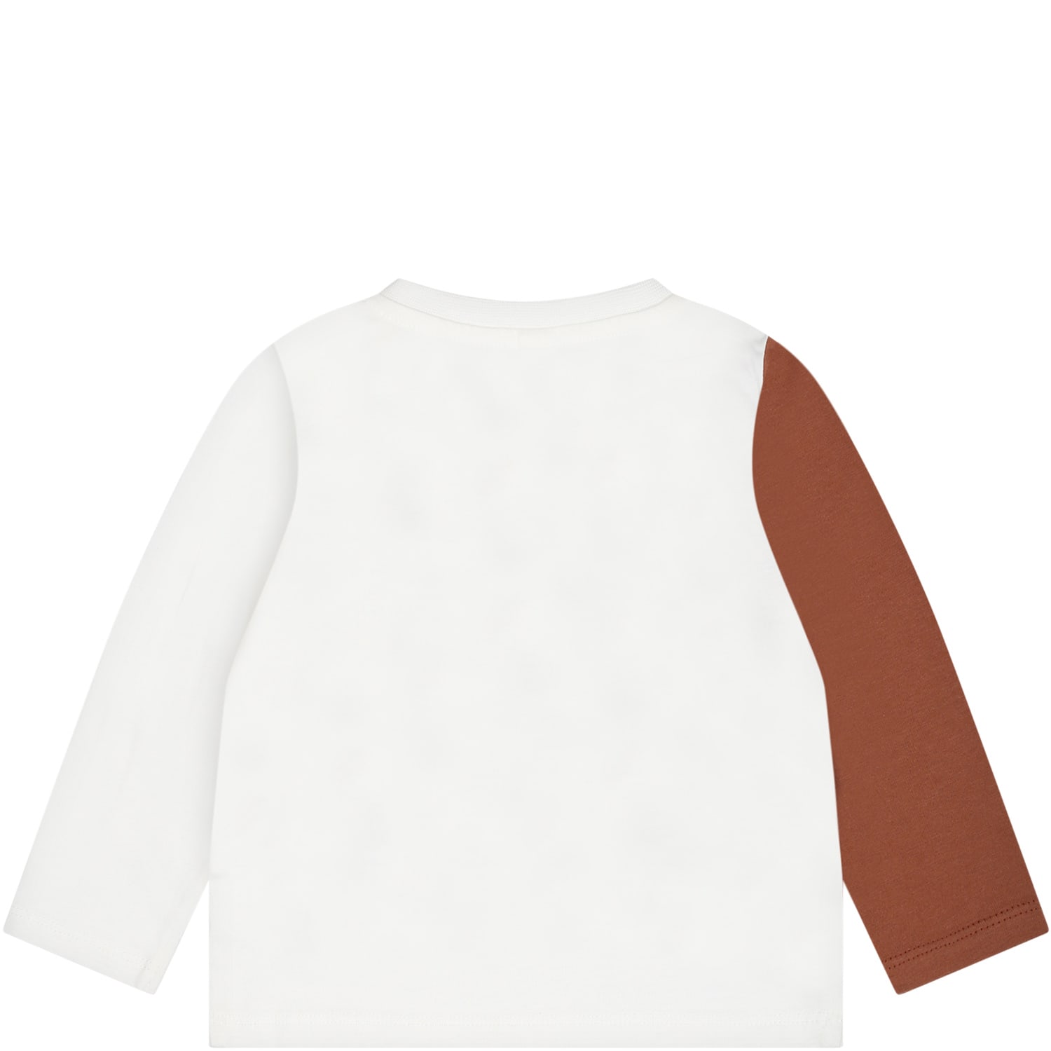 Shop Stella Mccartney Black T-shirt For Baby Boy With Logo And Print In White