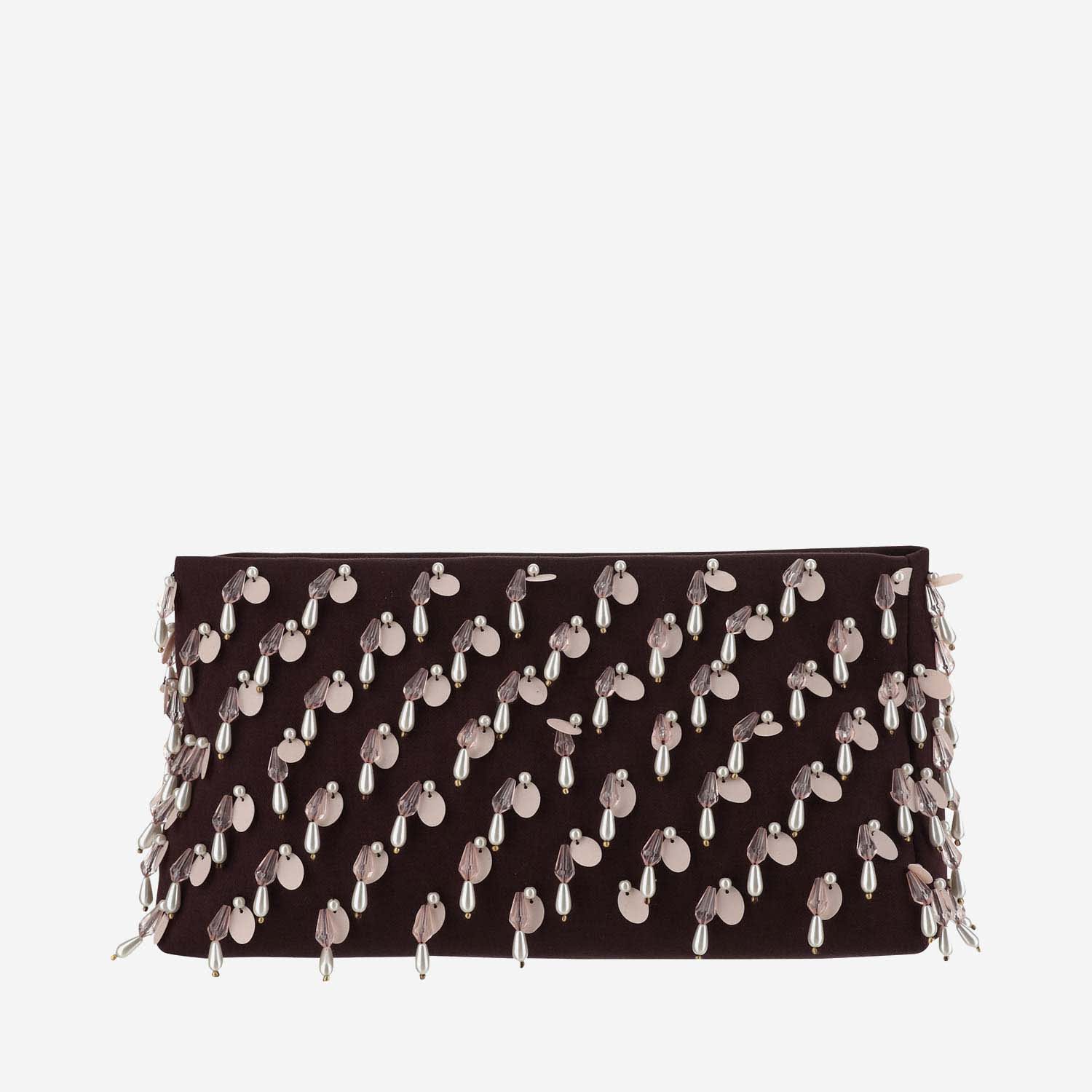 Cotton Clutch Bag With Beads