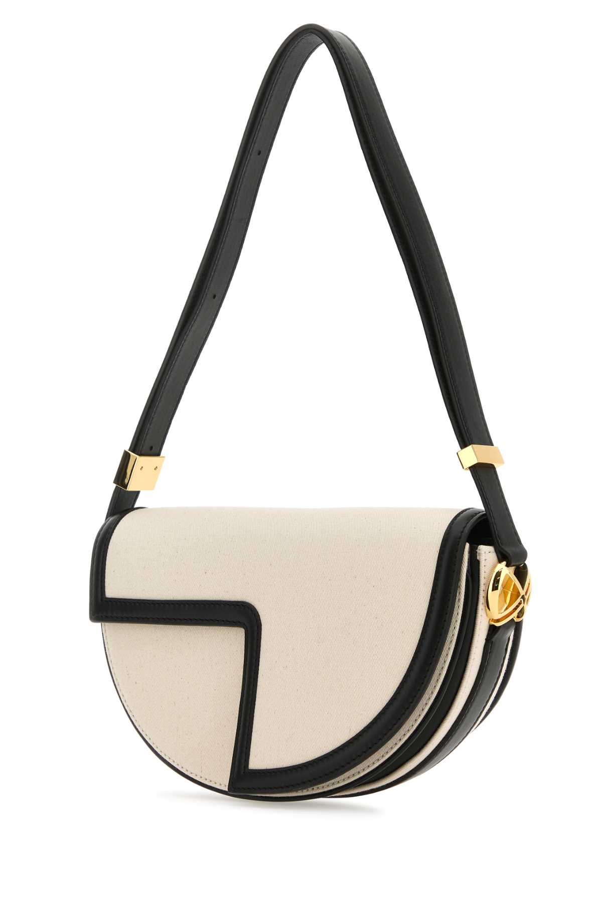 Shop Patou Two-tone Canvas And Leather Le  Shoulder Bag In 999b