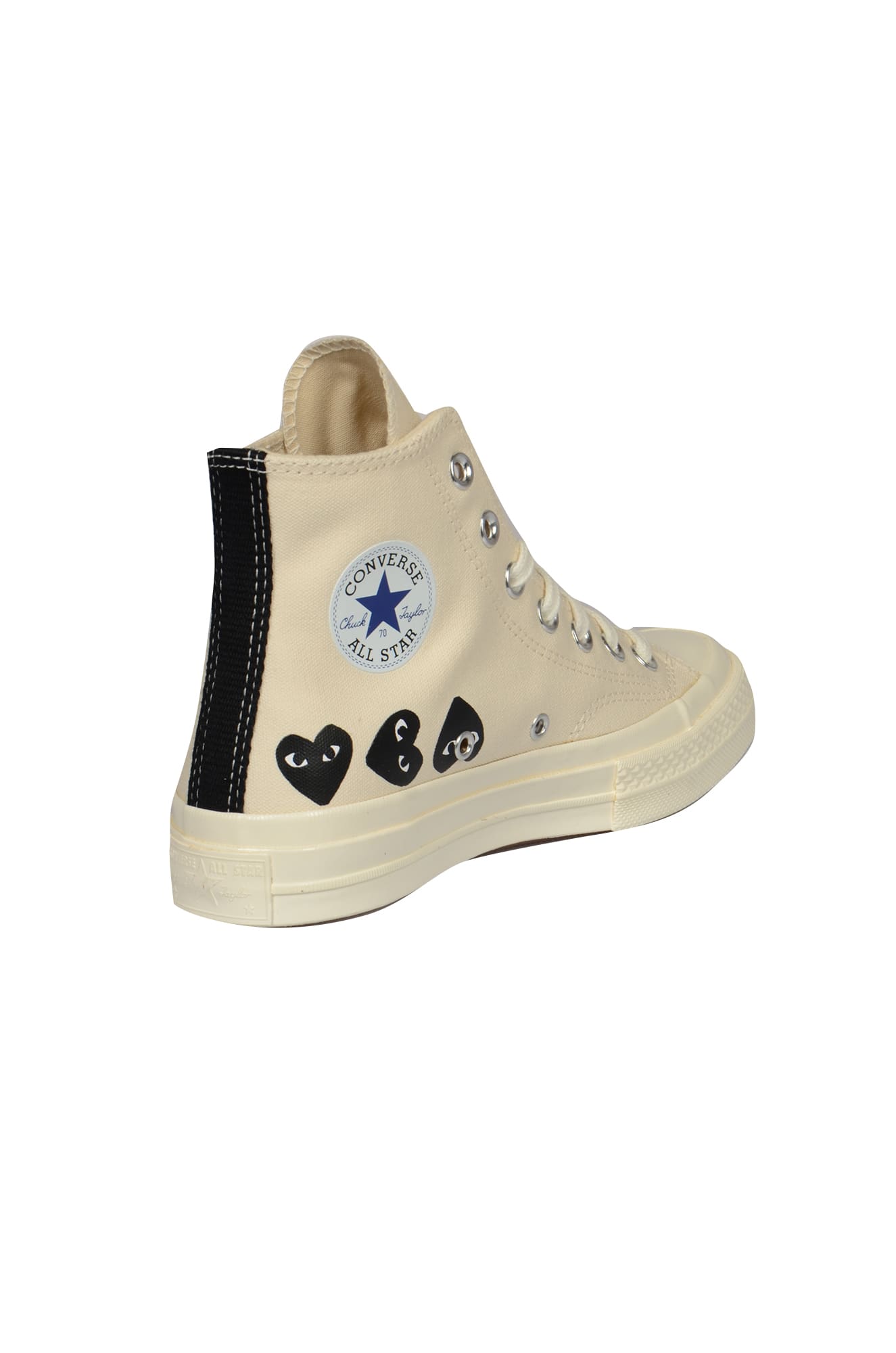 Shop Comme Des Garçons Play Heart Canvas Hi-top Sneakers