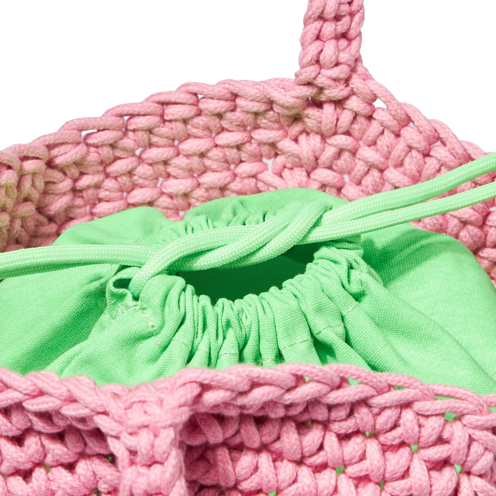 Shop Mc2 Saint Barth Rope Pink Crochet Shoulder Bag