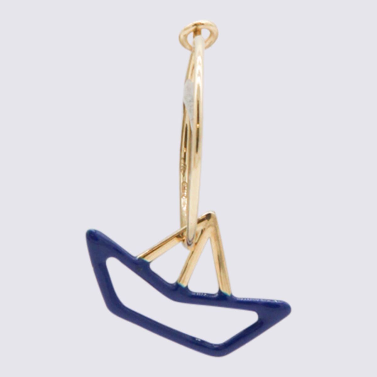 Shop Aliita Blue And Giold Barquito Enamel Earring In Blue/gold