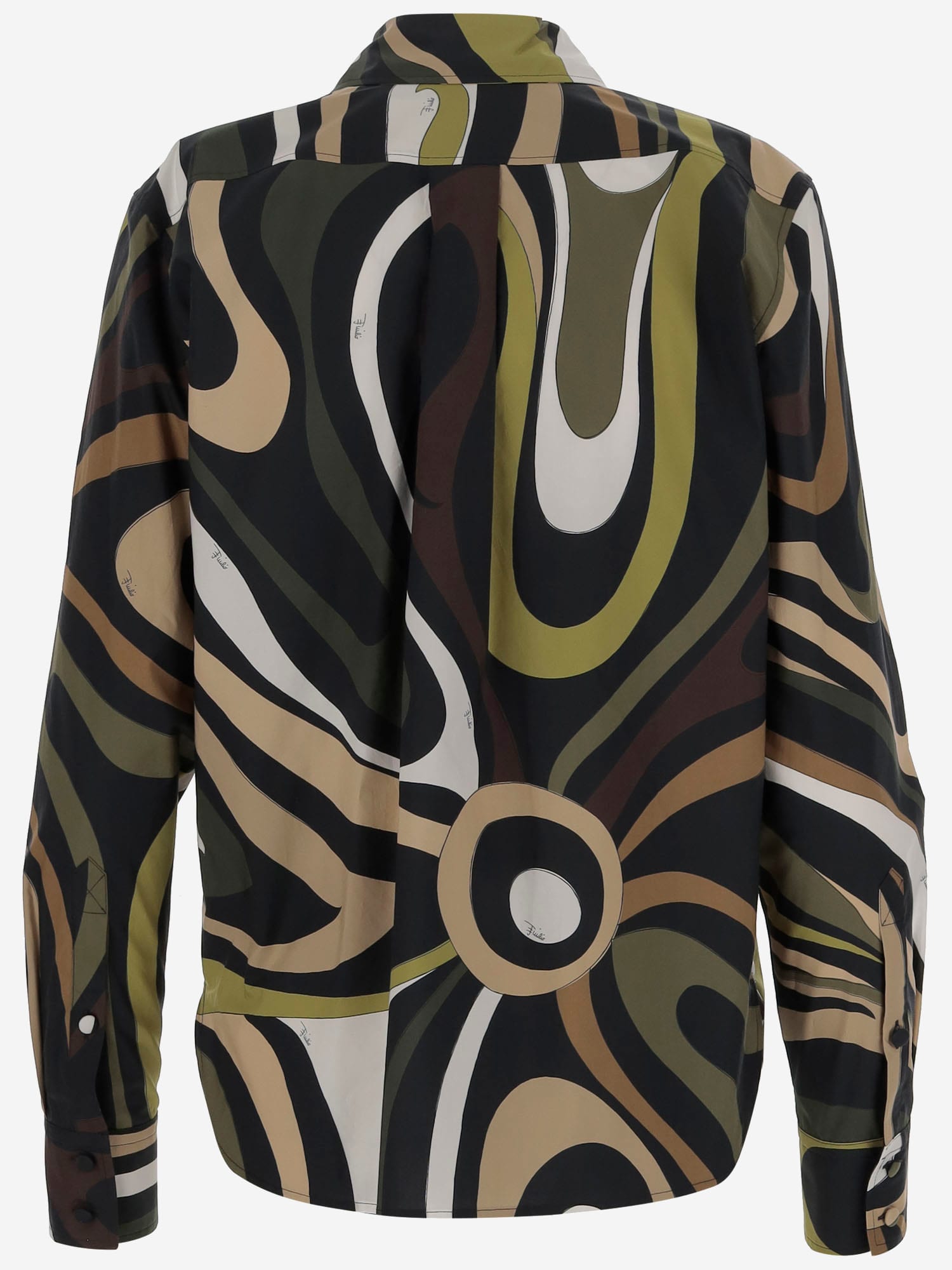 Pucci Multicolor Marble Shirt In Red