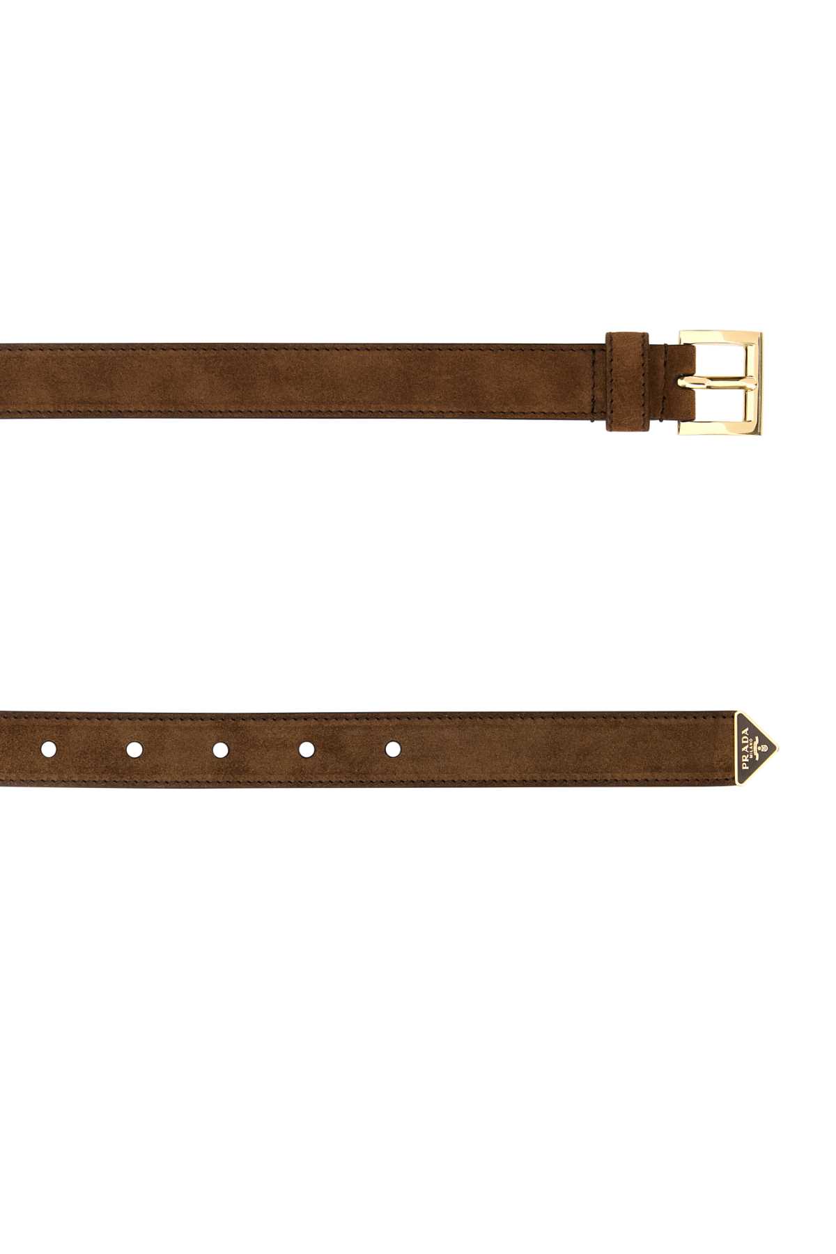 Shop Prada Brown Suede Belt In Cacao