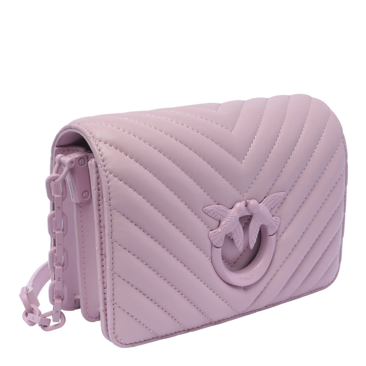 Shop Pinko Mini Love Click Crossbody Bag In Lilla-block Color