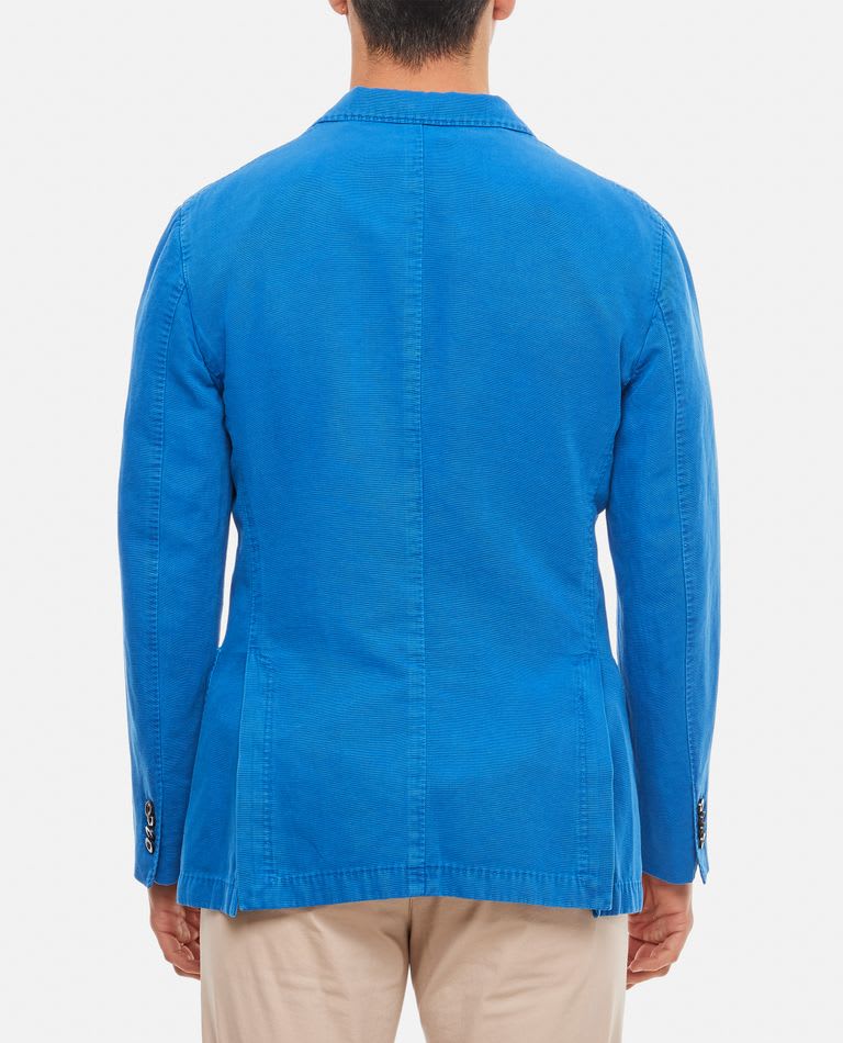 Boglioli Single-breasted Jacket 2 Buttons In Cotton Canvas In Sky Blue