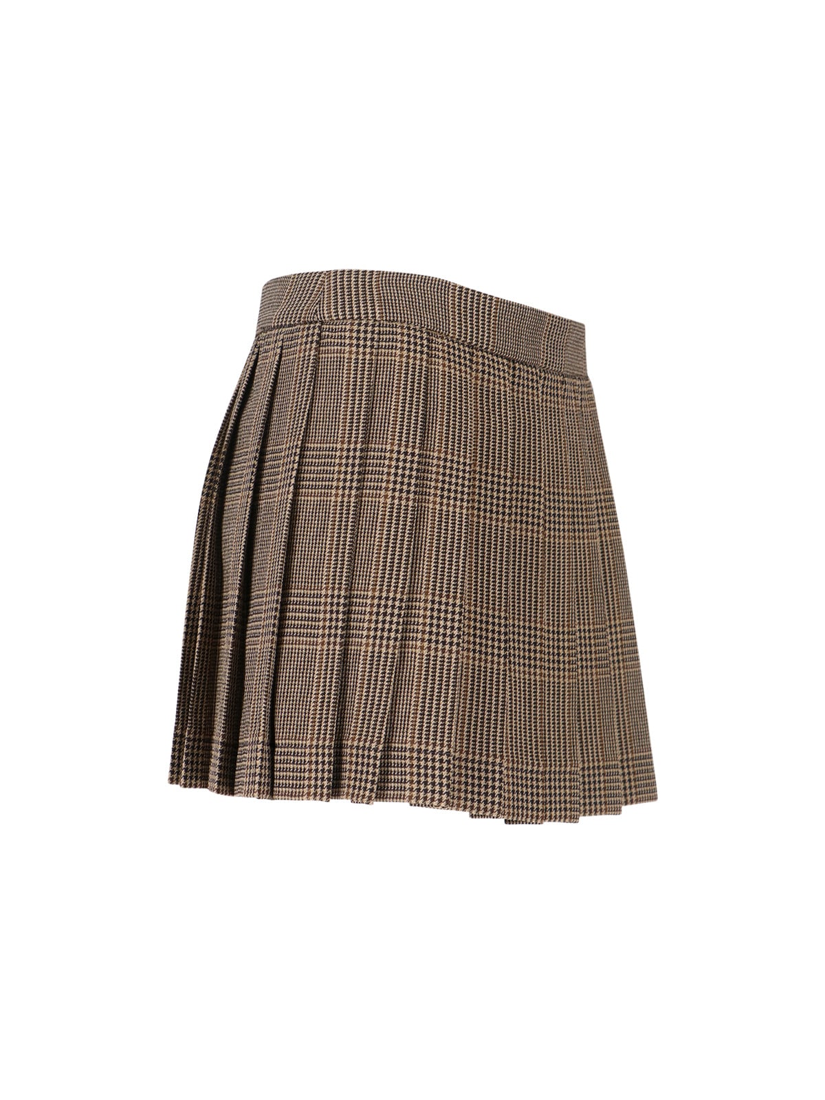 Golden Goose Midi And Mini Skirt With Checkered Pattern In Brown