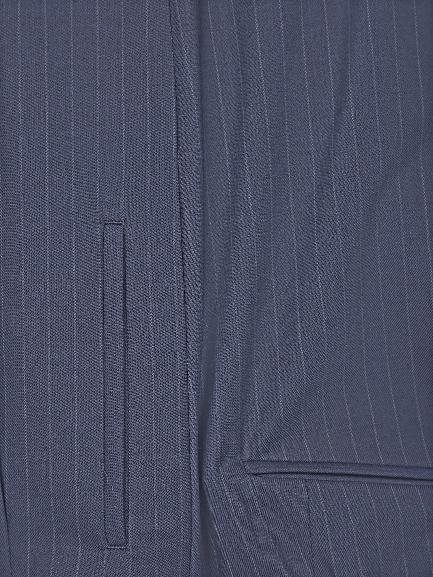 Shop Lardini Striped Wool Suit In Grey/blue