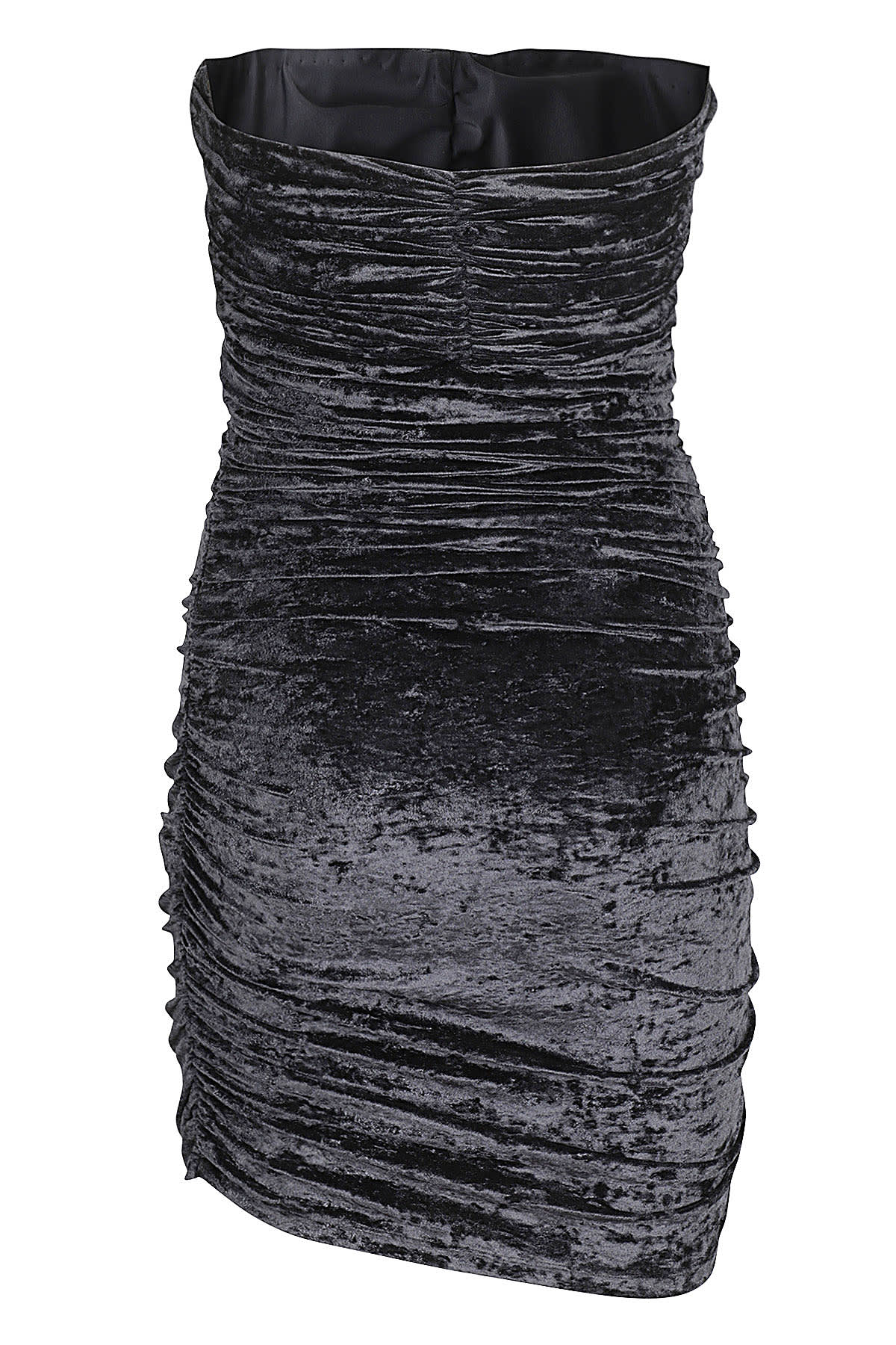 Shop Amen Dress In Crush Velvet In Black