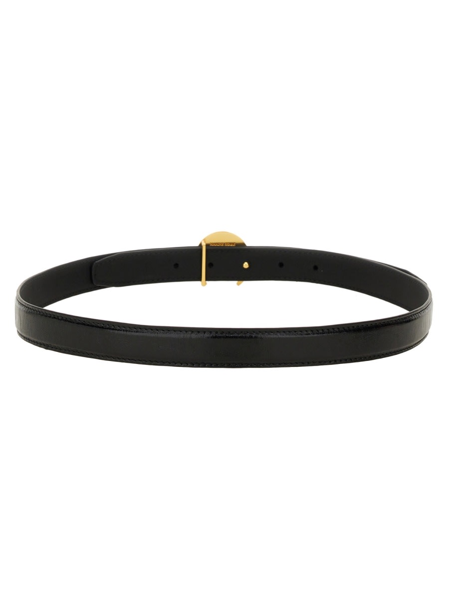 Marine Serre Adjustable Belt Moon Shaped Buckle In Black